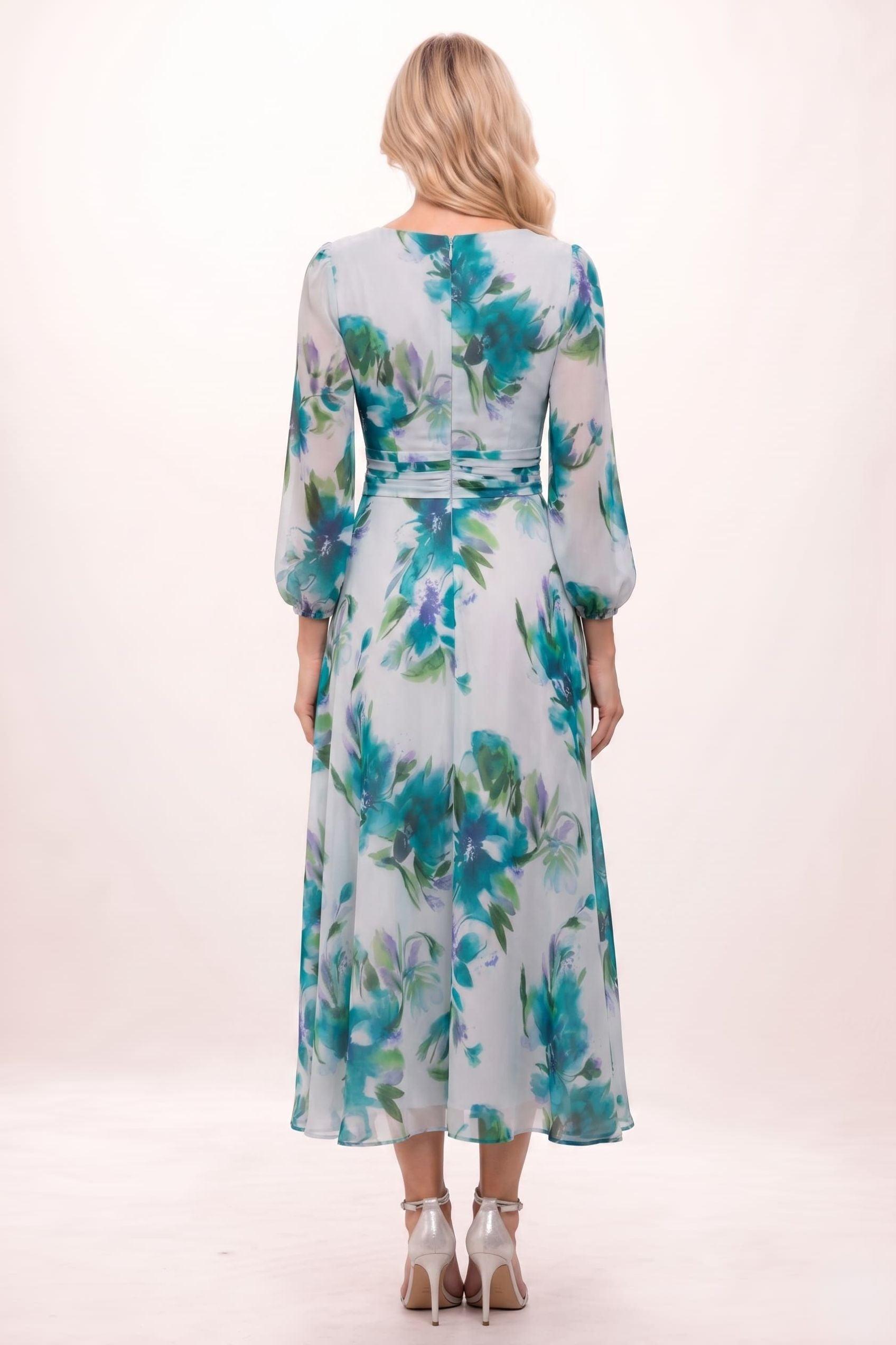 A-Line Ankle Length Printed Chiffon Mother of the Bride Dress CM0451