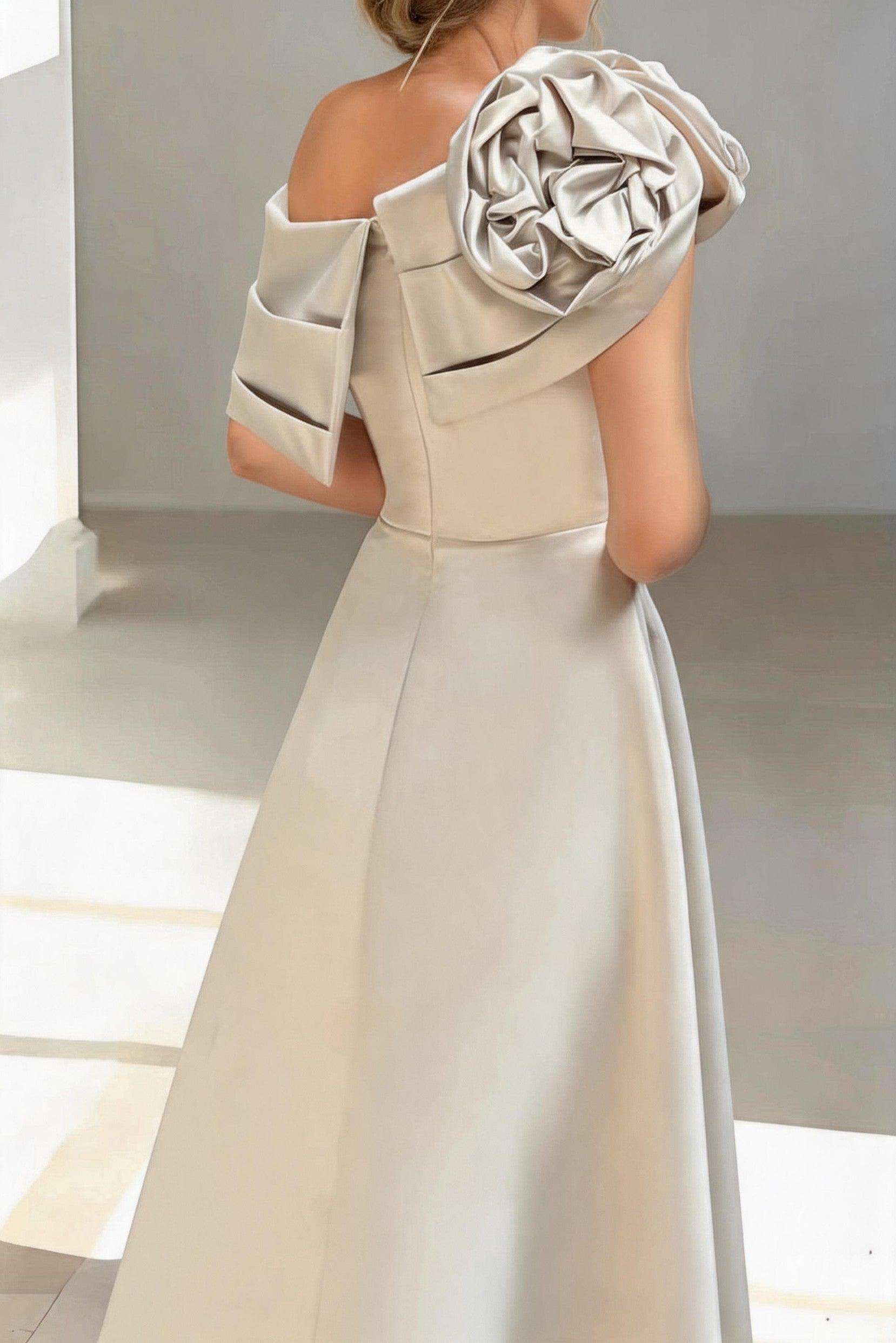 A-Line Floor Length Satin Mother of the Bride Dress CM0452