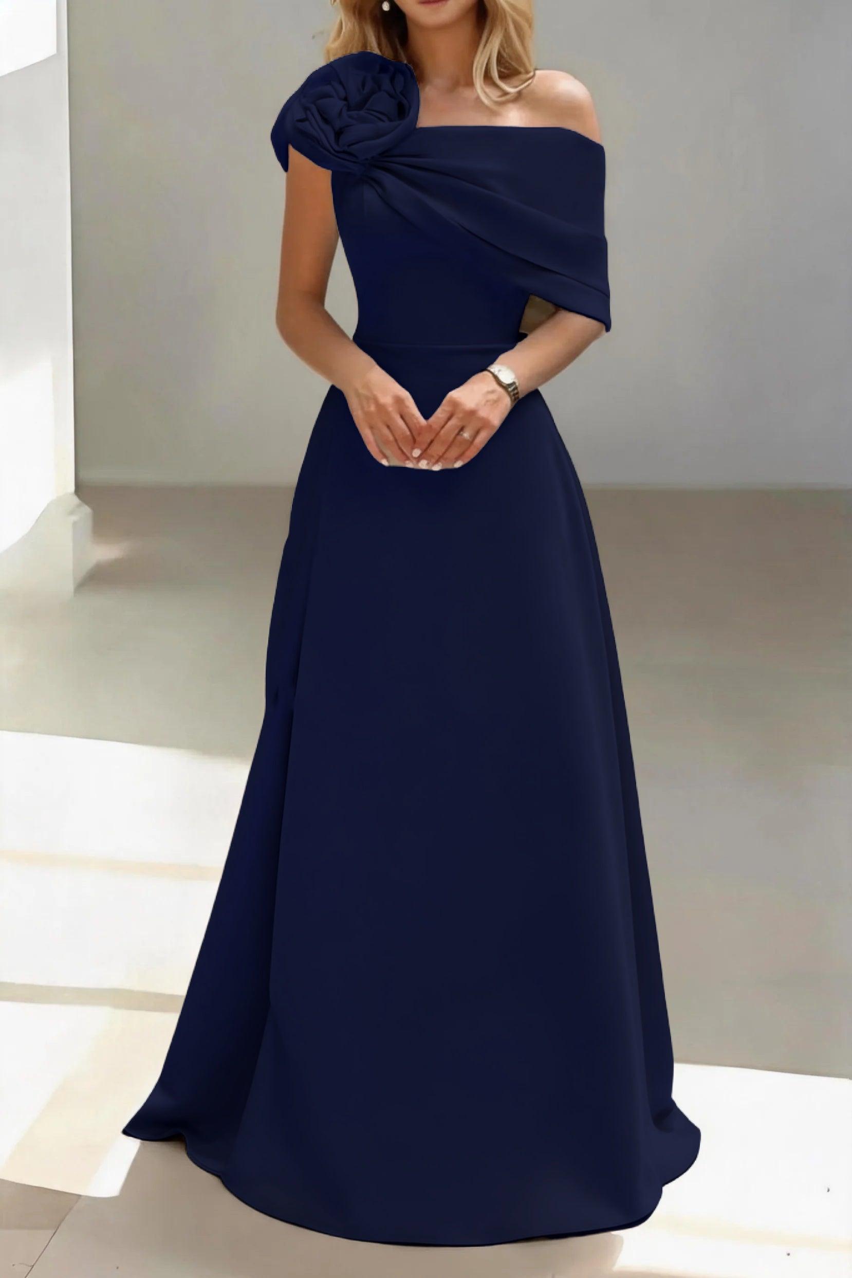 A-Line Floor Length Satin Mother of the Bride Dress CM0452