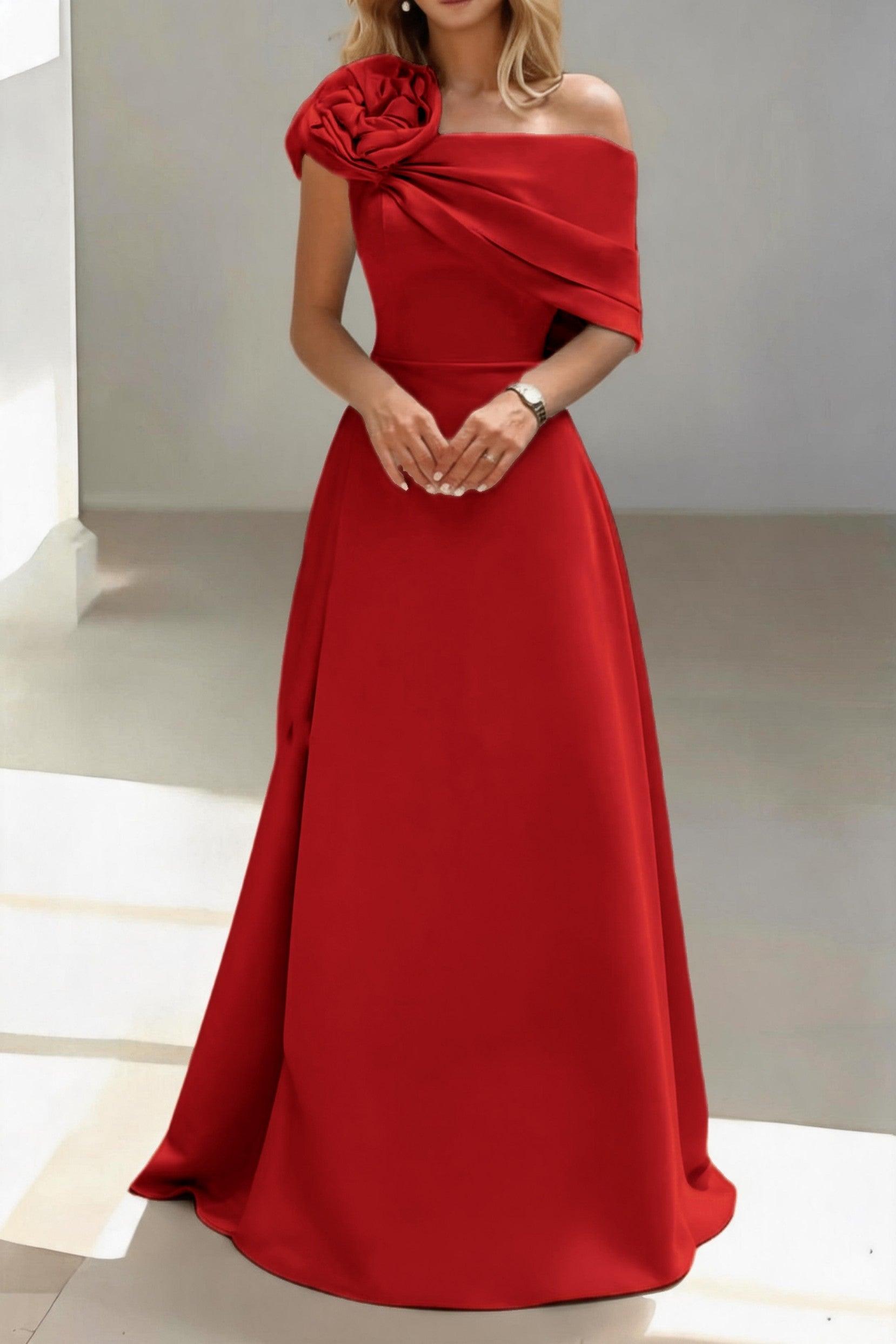 A-Line Floor Length Satin Mother of the Bride Dress CM0452