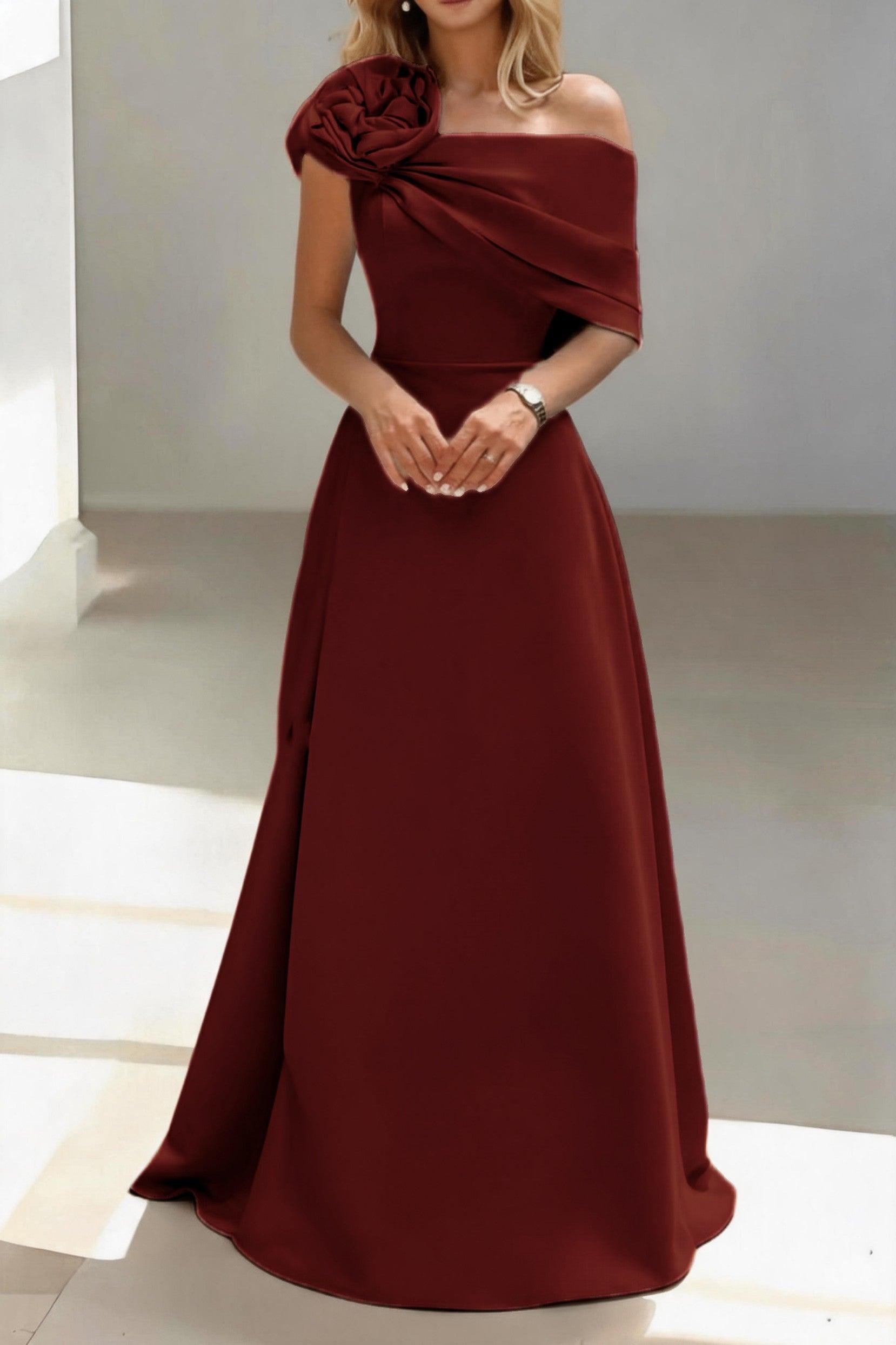 A-Line Floor Length Satin Mother of the Bride Dress CM0452