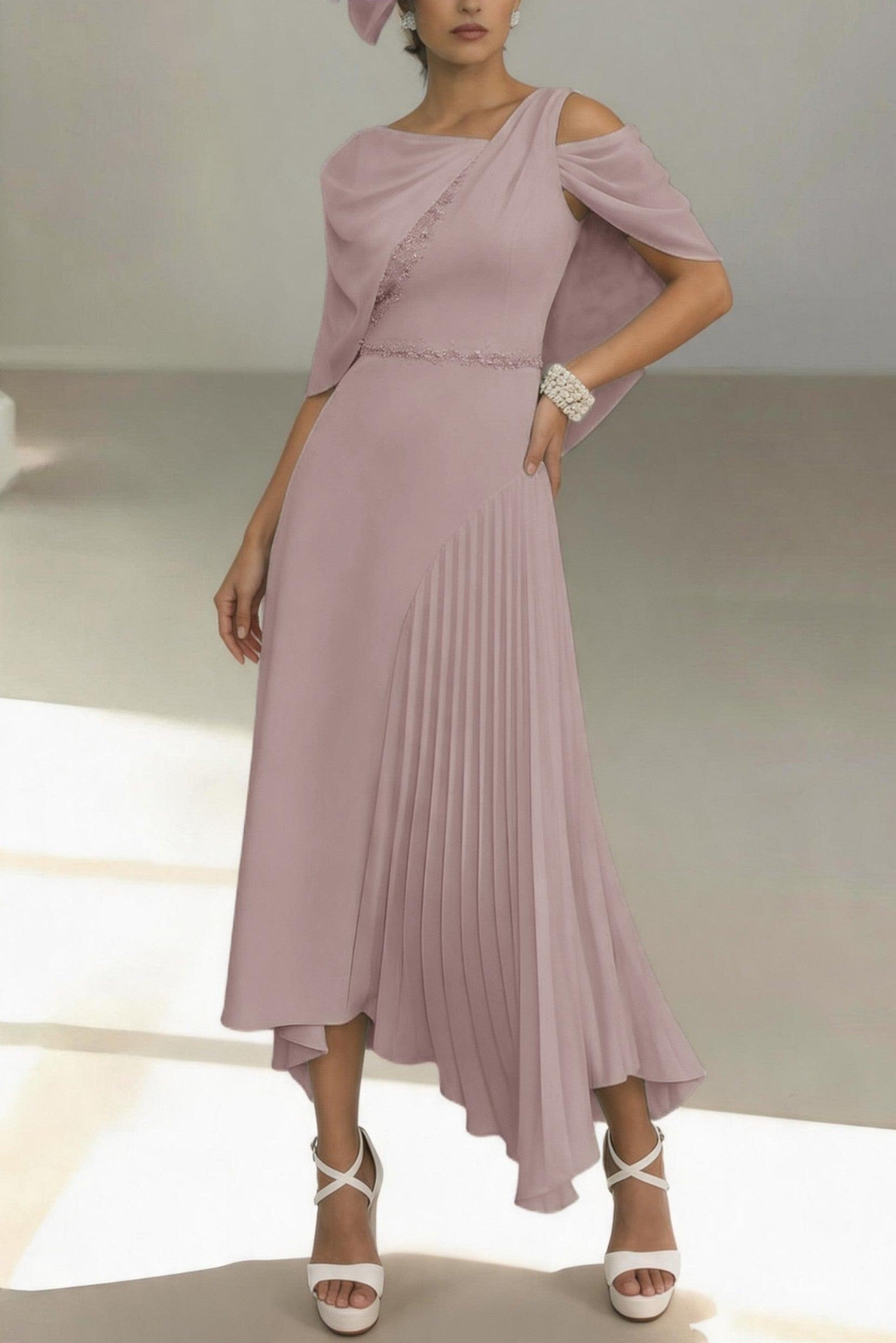 Sheath-Column Ankle Length Chiffon Mother of the Bride Dress CM0456
