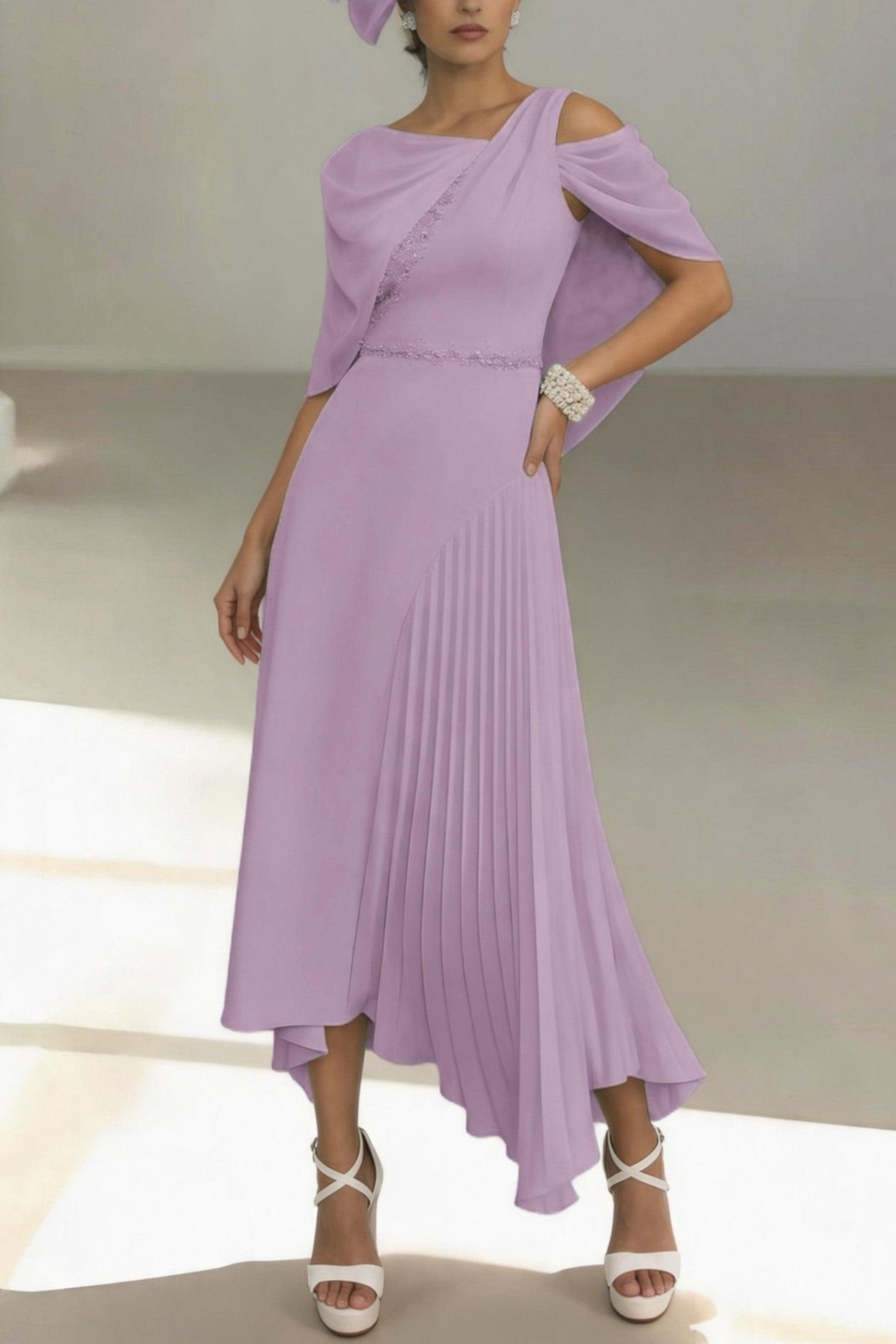 Sheath-Column Ankle Length Chiffon Mother of the Bride Dress CM0456