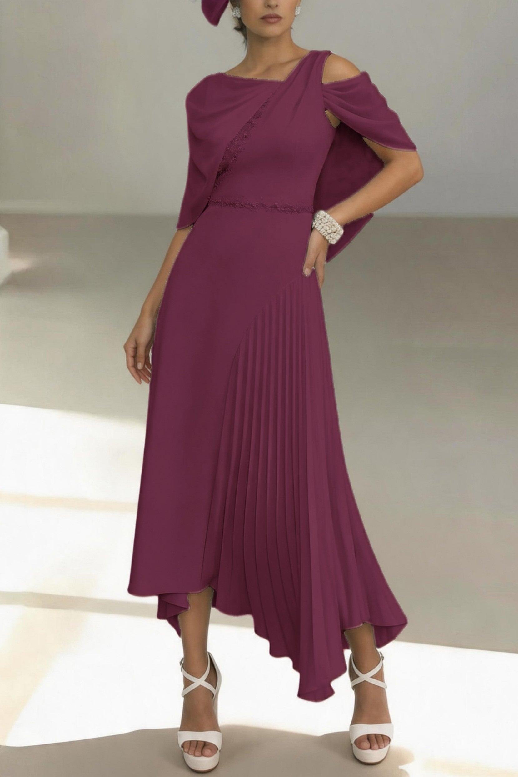 Sheath-Column Ankle Length Chiffon Mother of the Bride Dress CM0456