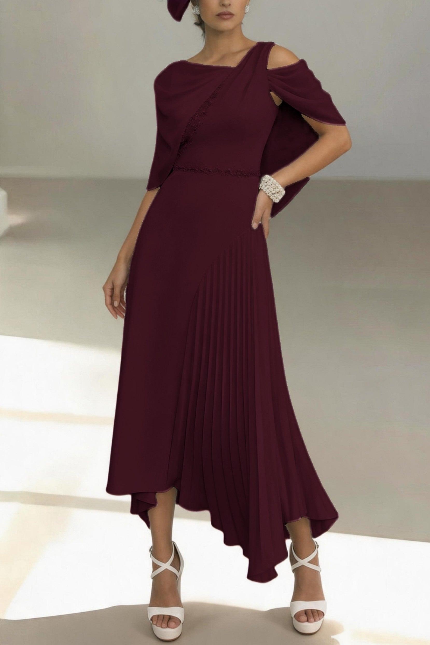 Sheath-Column Ankle Length Chiffon Mother of the Bride Dress CM0456