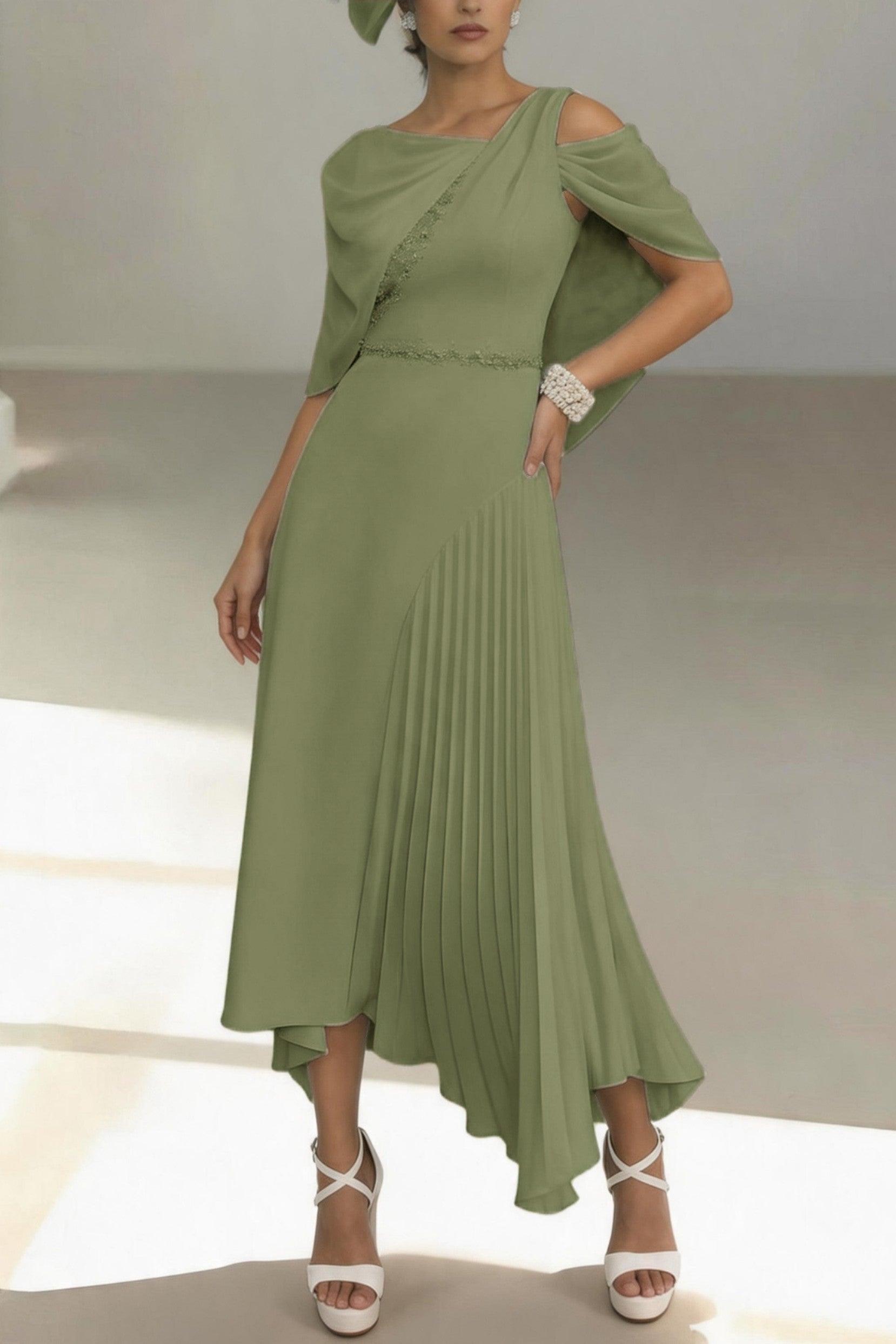 Sheath-Column Ankle Length Chiffon Mother of the Bride Dress CM0456