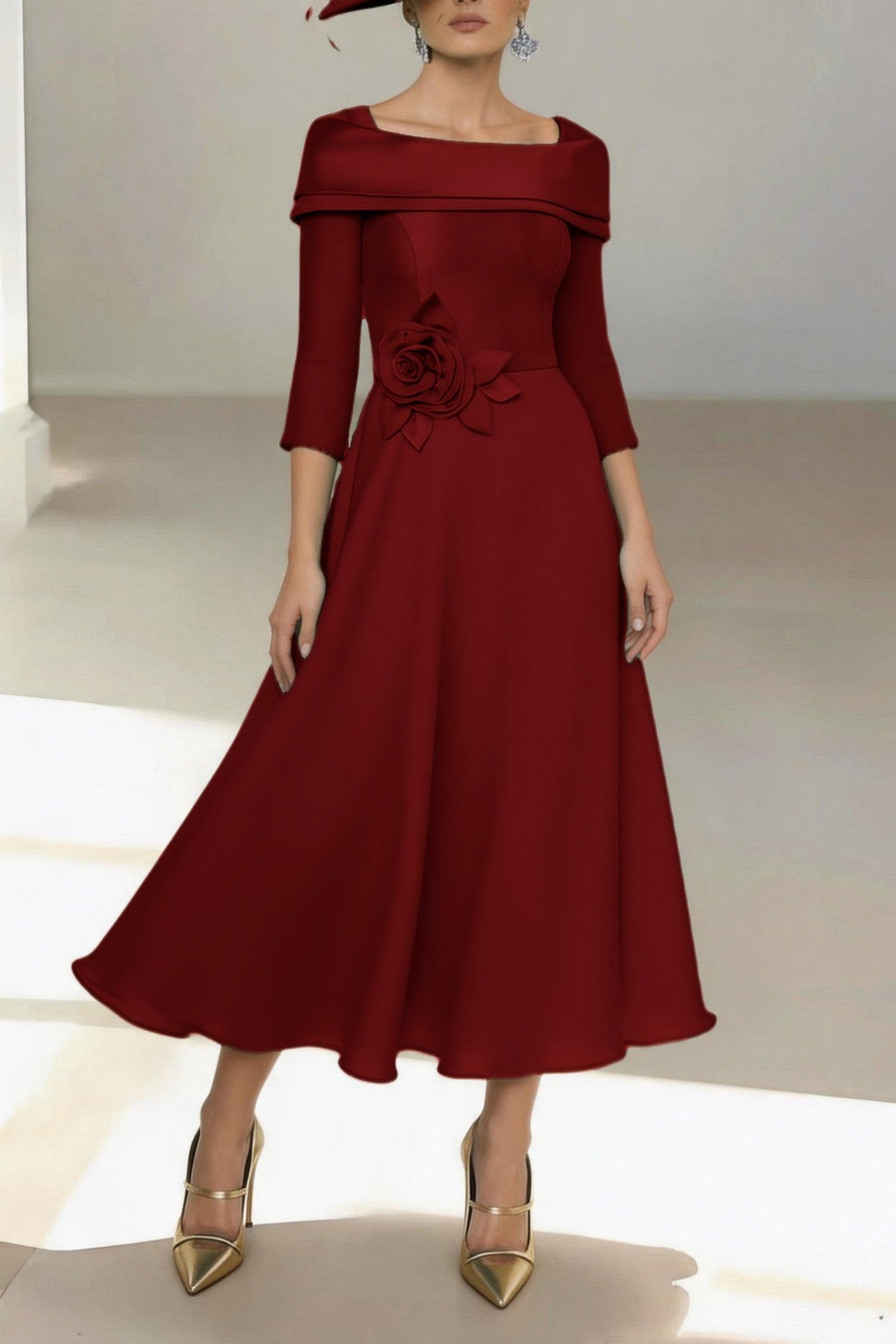 A-Line Ankle Length Satin Mother of the Bride Dress CM0459