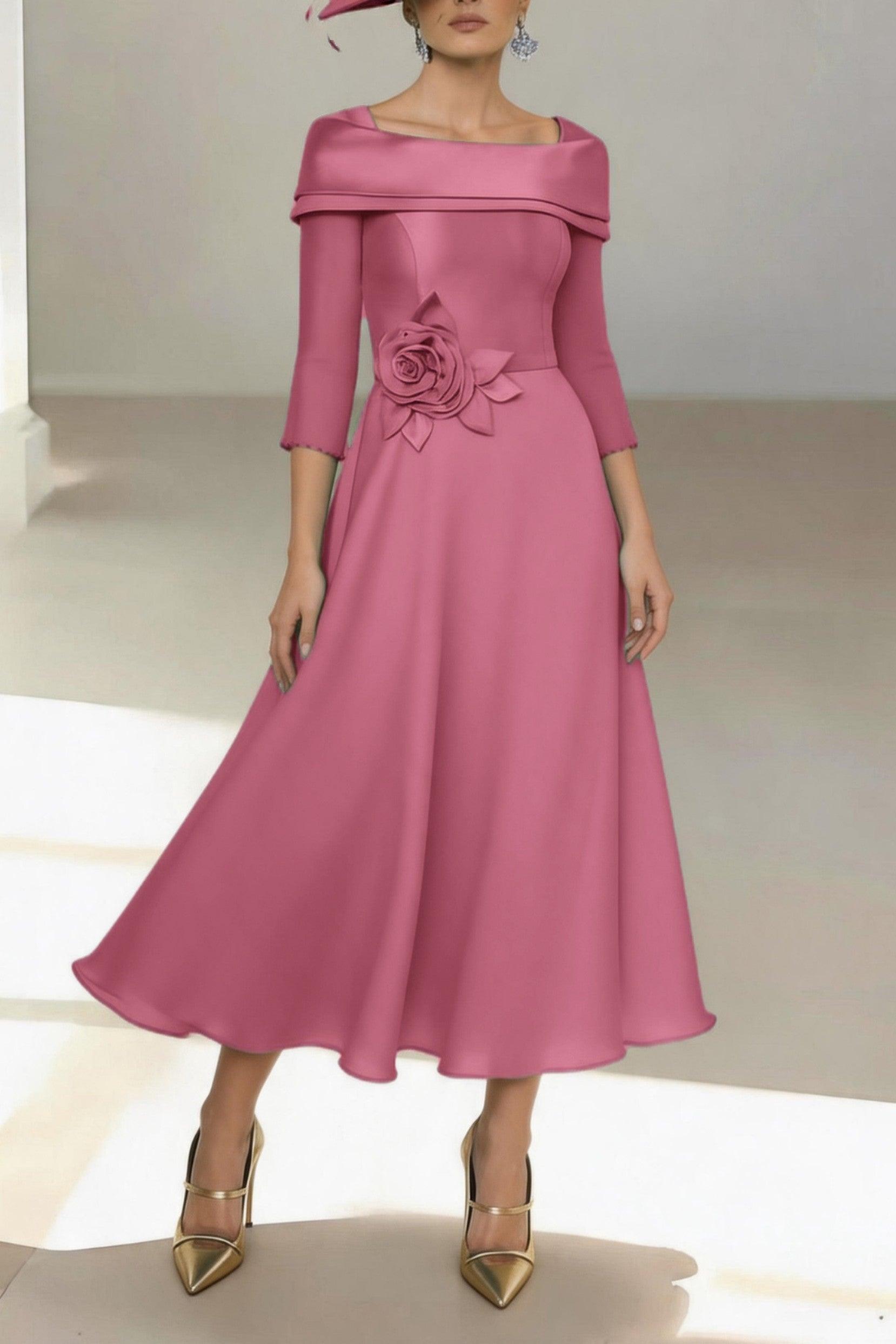 A-Line Ankle Length Satin Mother of the Bride Dress CM0459