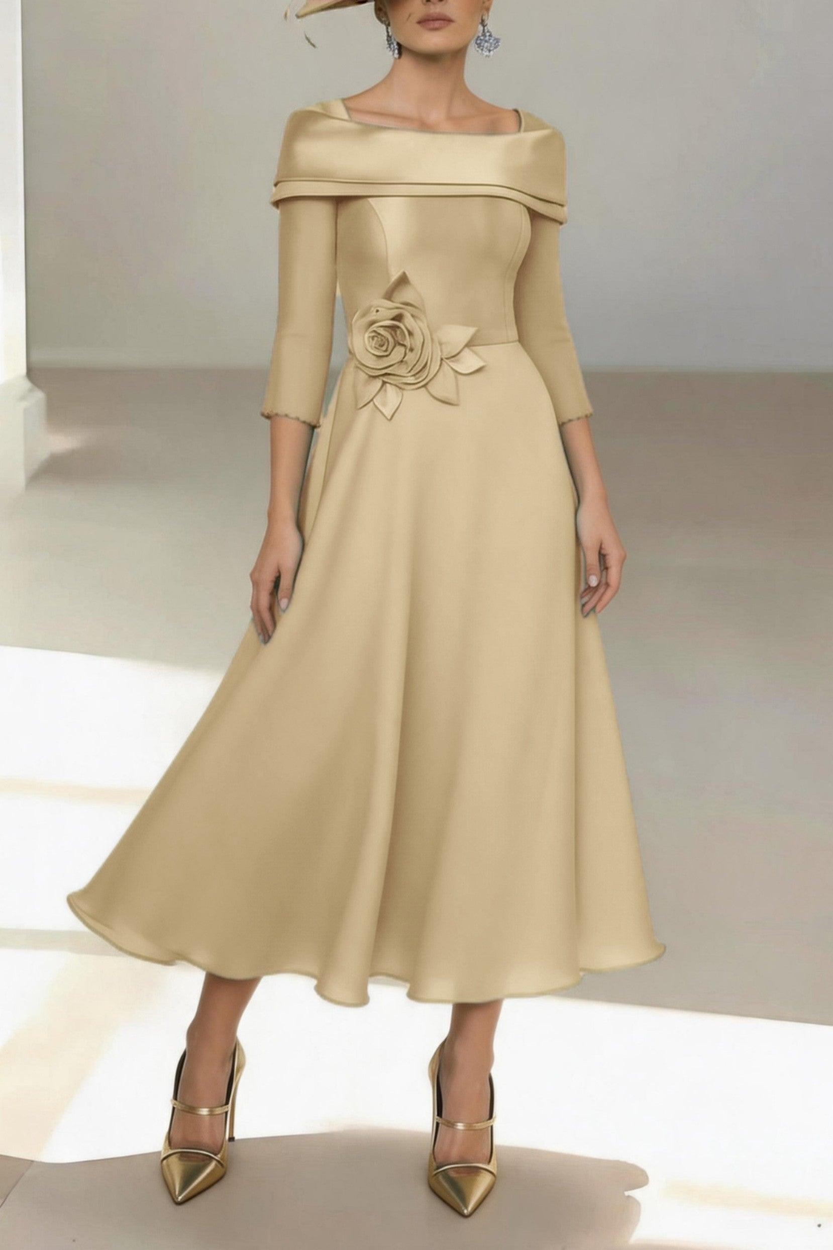 A-Line Ankle Length Satin Mother of the Bride Dress CM0459