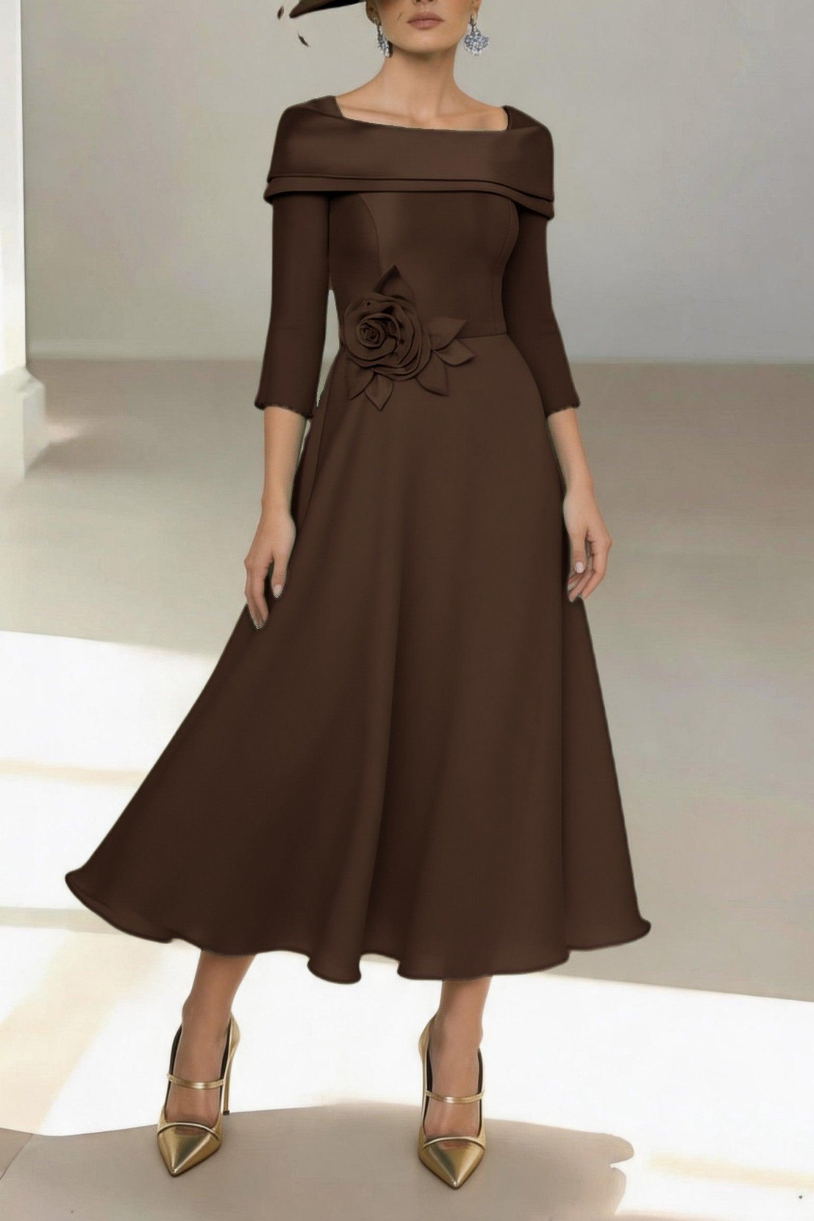 A-Line Ankle Length Satin Mother of the Bride Dress CM0459