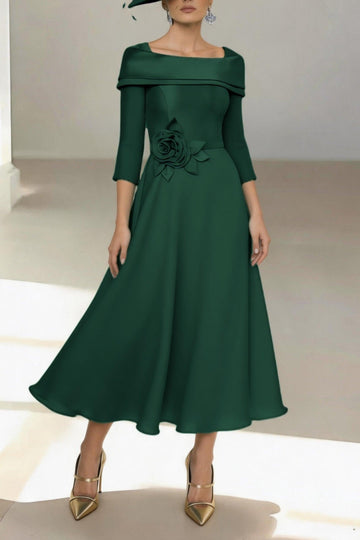 A-Line Ankle Length Satin Mother of the Bride Dress CM0459