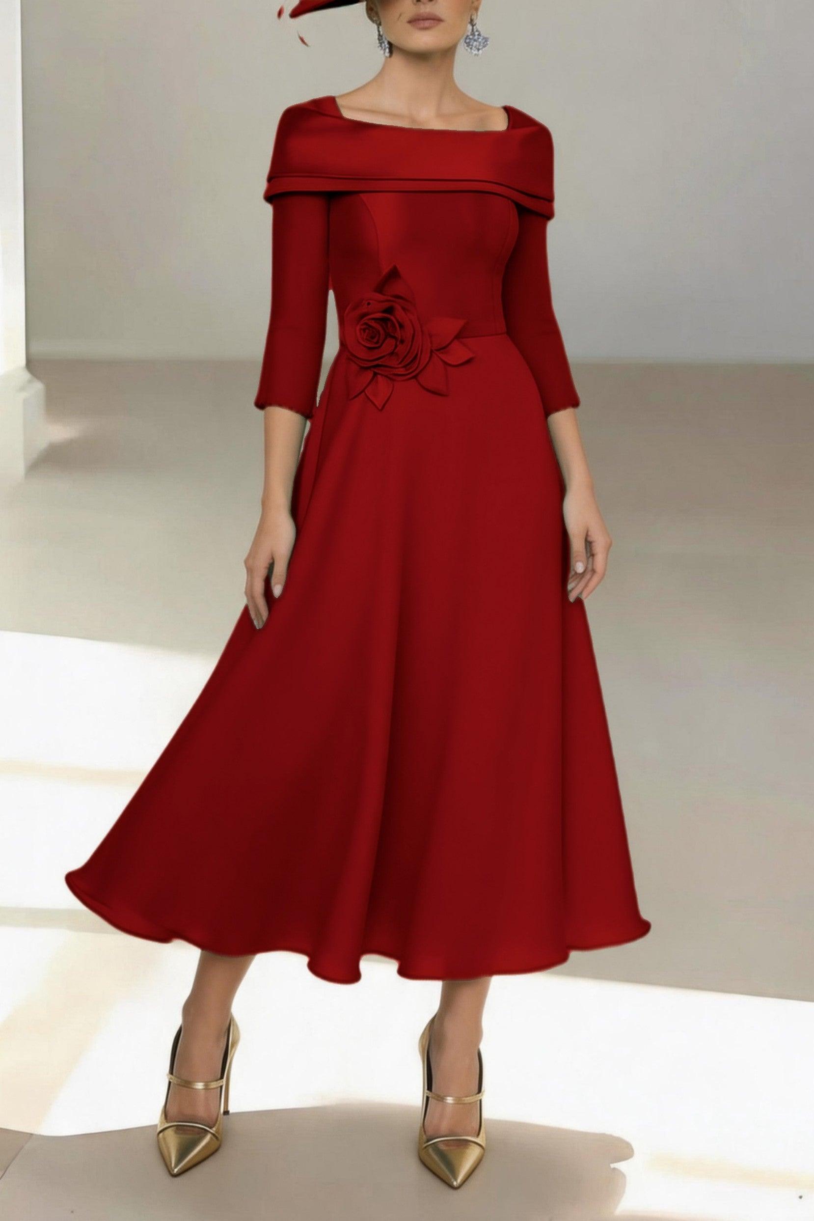 A-Line Ankle Length Satin Mother of the Bride Dress CM0459