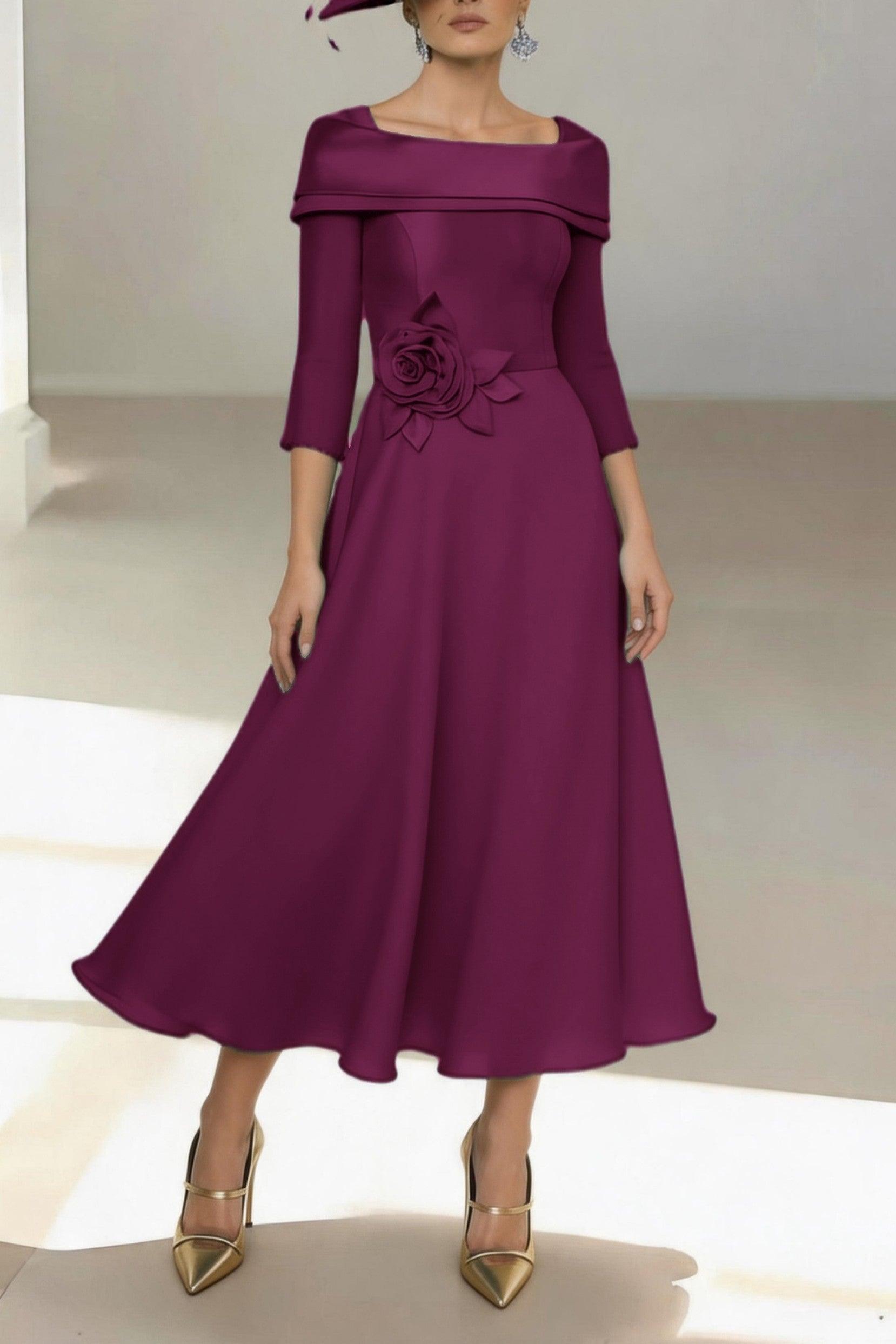A-Line Ankle Length Satin Mother of the Bride Dress CM0459