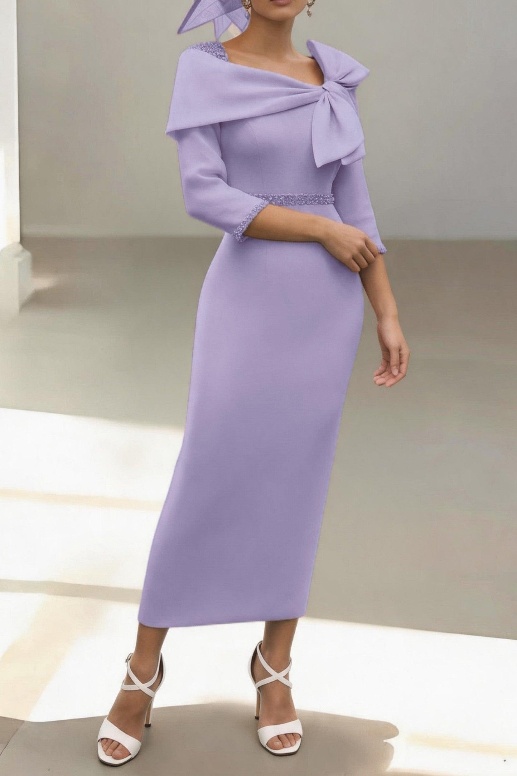 Sheath-Column Ankle Length Elastic Cloth Mother of the Bride Dress CM0460