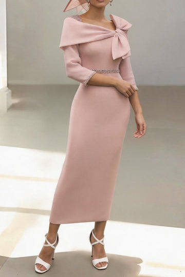 Sheath-Column Ankle Length Elastic Cloth Mother of the Bride Dress CM0460