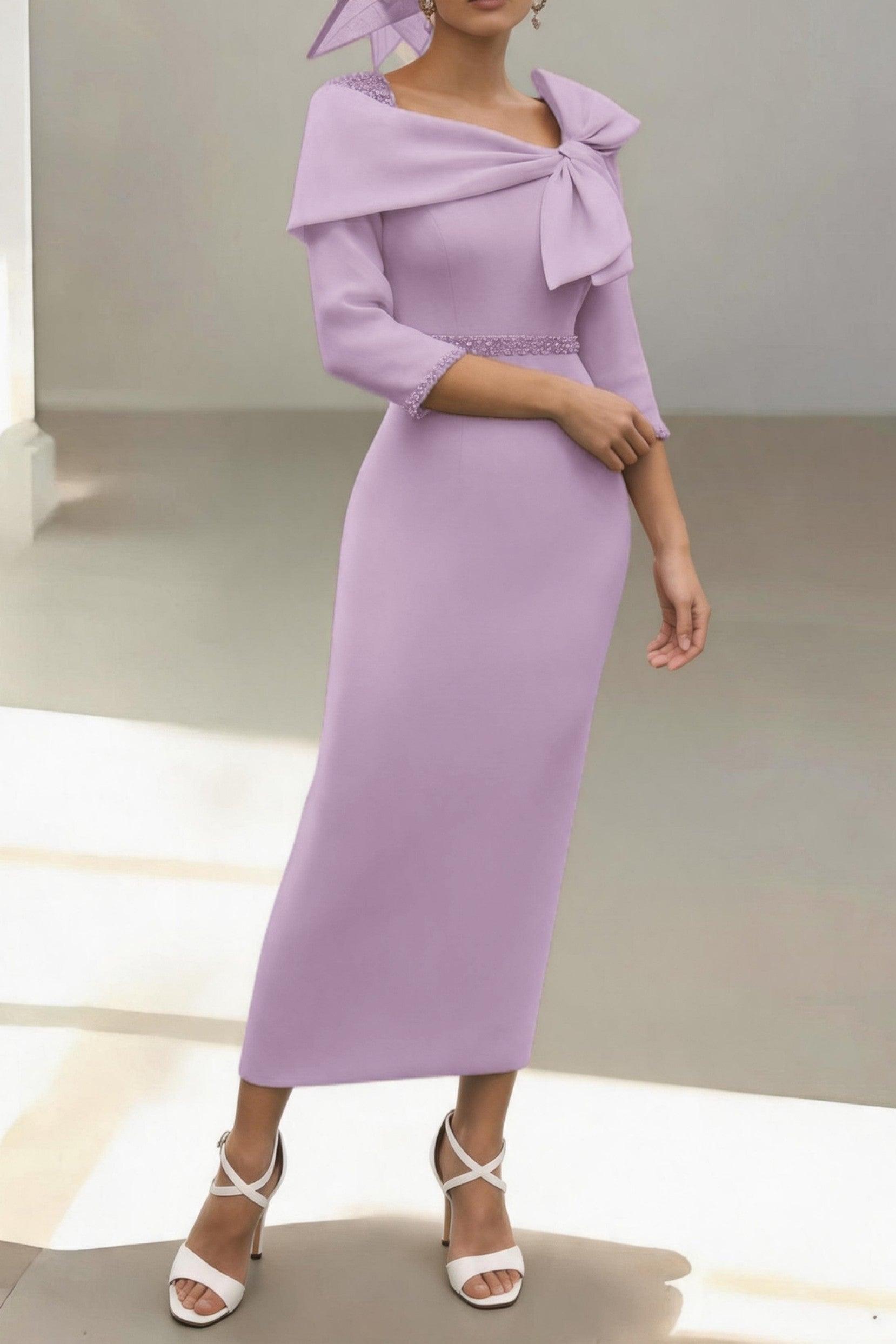 Sheath-Column Ankle Length Elastic Cloth Mother of the Bride Dress CM0460