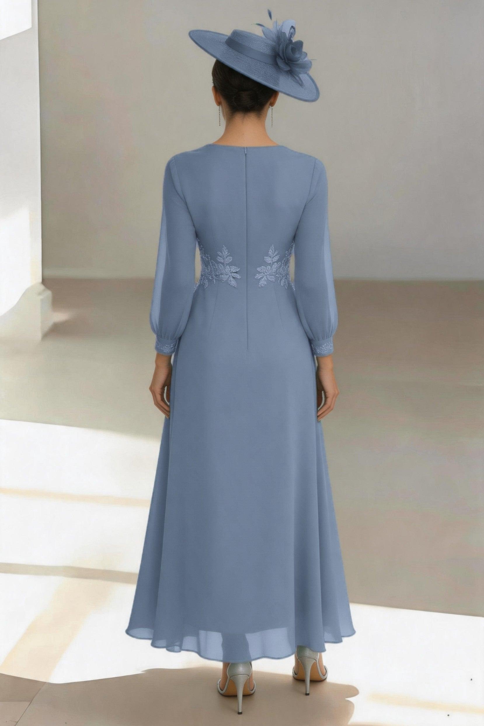 A-Line Ankle Length Chiffon Mother of the Bride Dress CM0461
