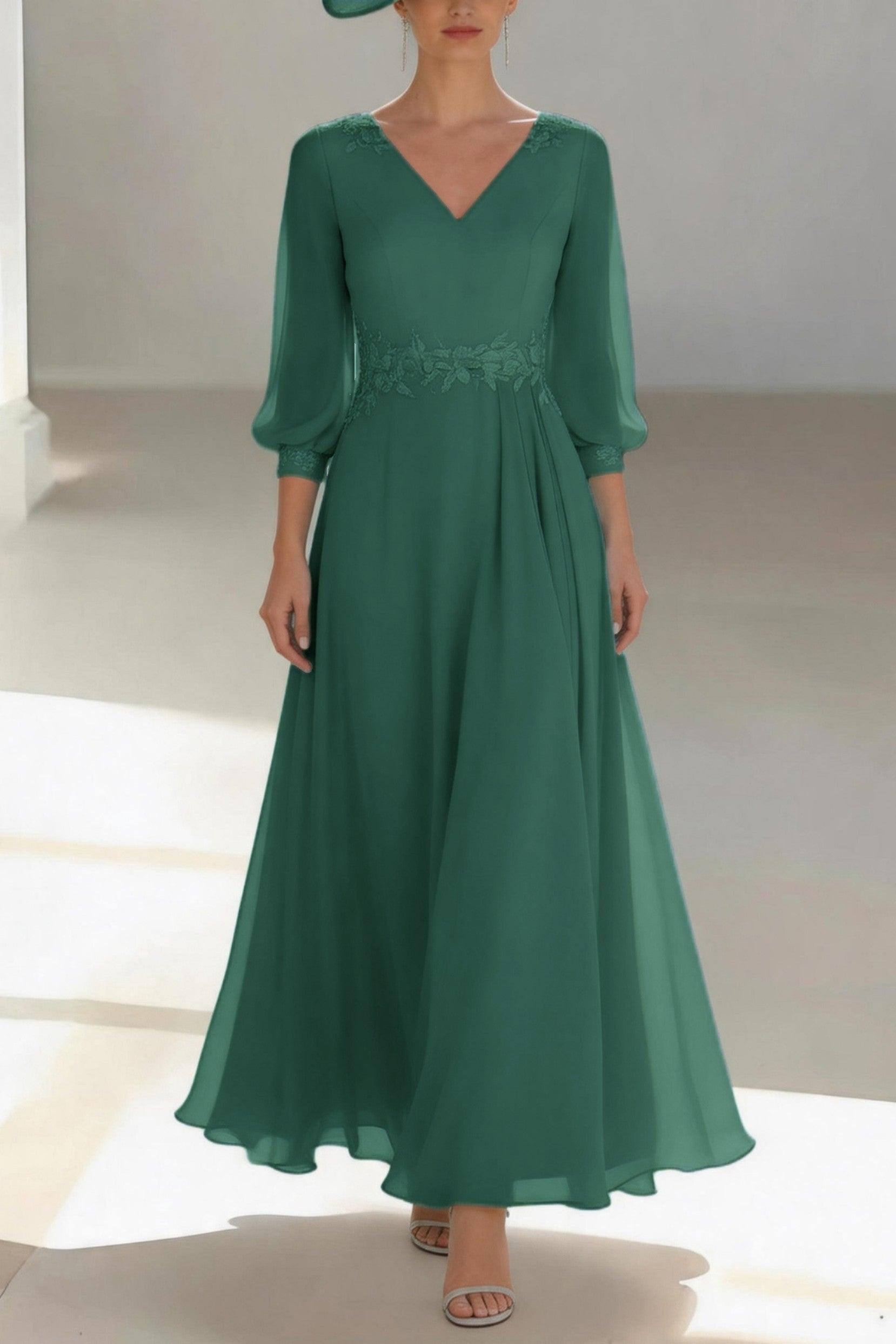 A-Line Ankle Length Chiffon Mother of the Bride Dress CM0461