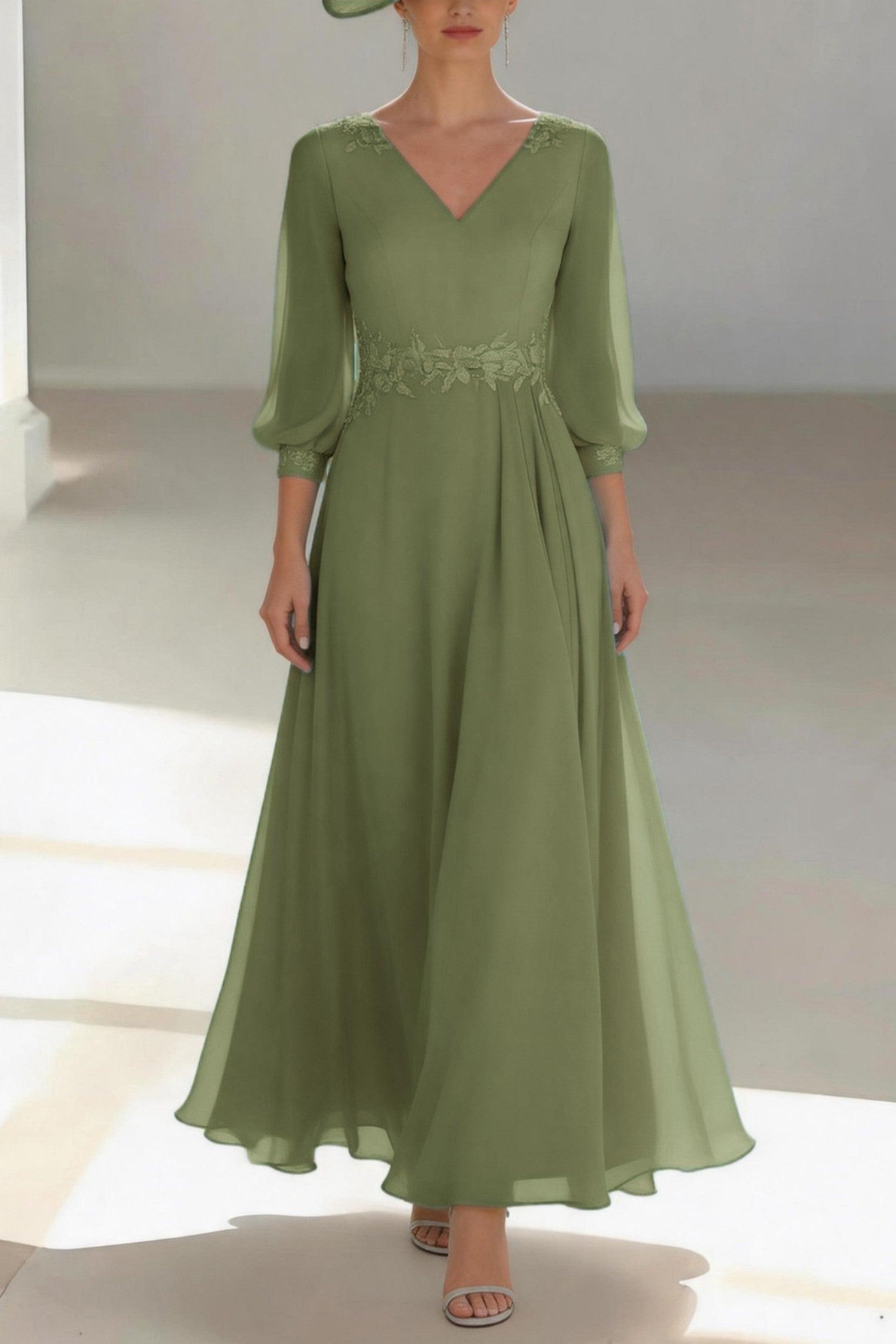 A-Line Ankle Length Chiffon Mother of the Bride Dress CM0461