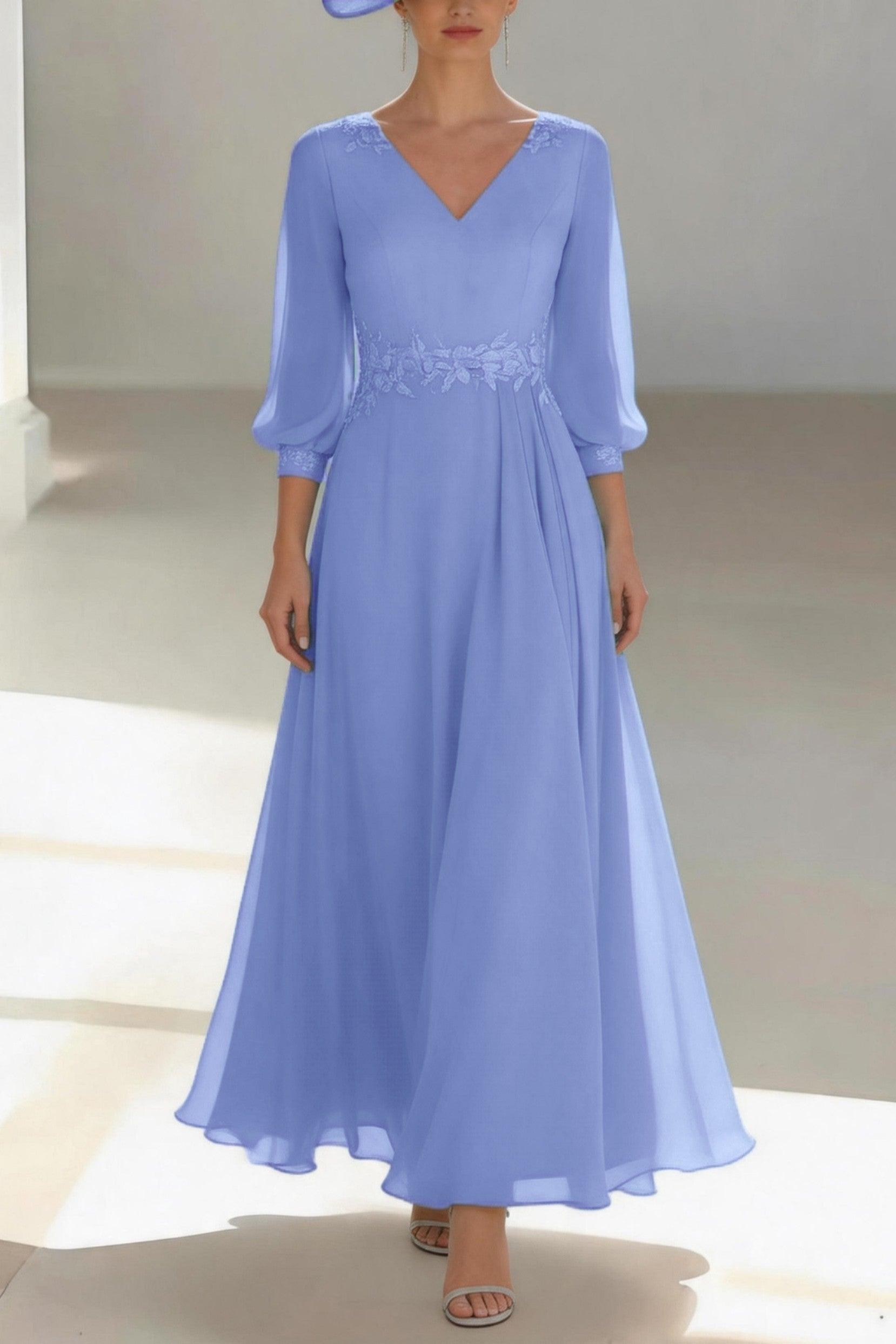 A-Line Ankle Length Chiffon Mother of the Bride Dress CM0461