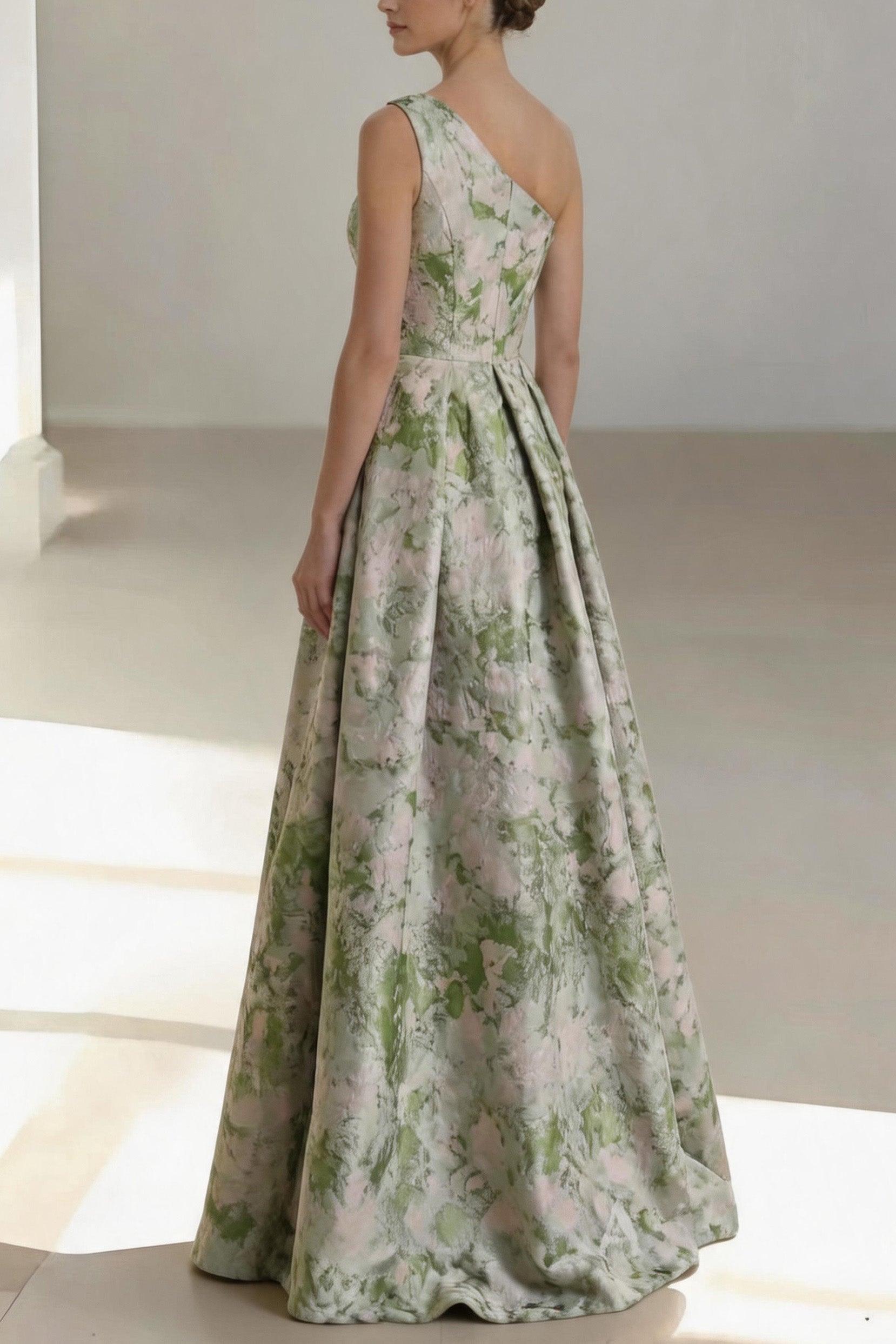 A-Line Floor Length Jacquard Mother of the Bride Dress CM0463