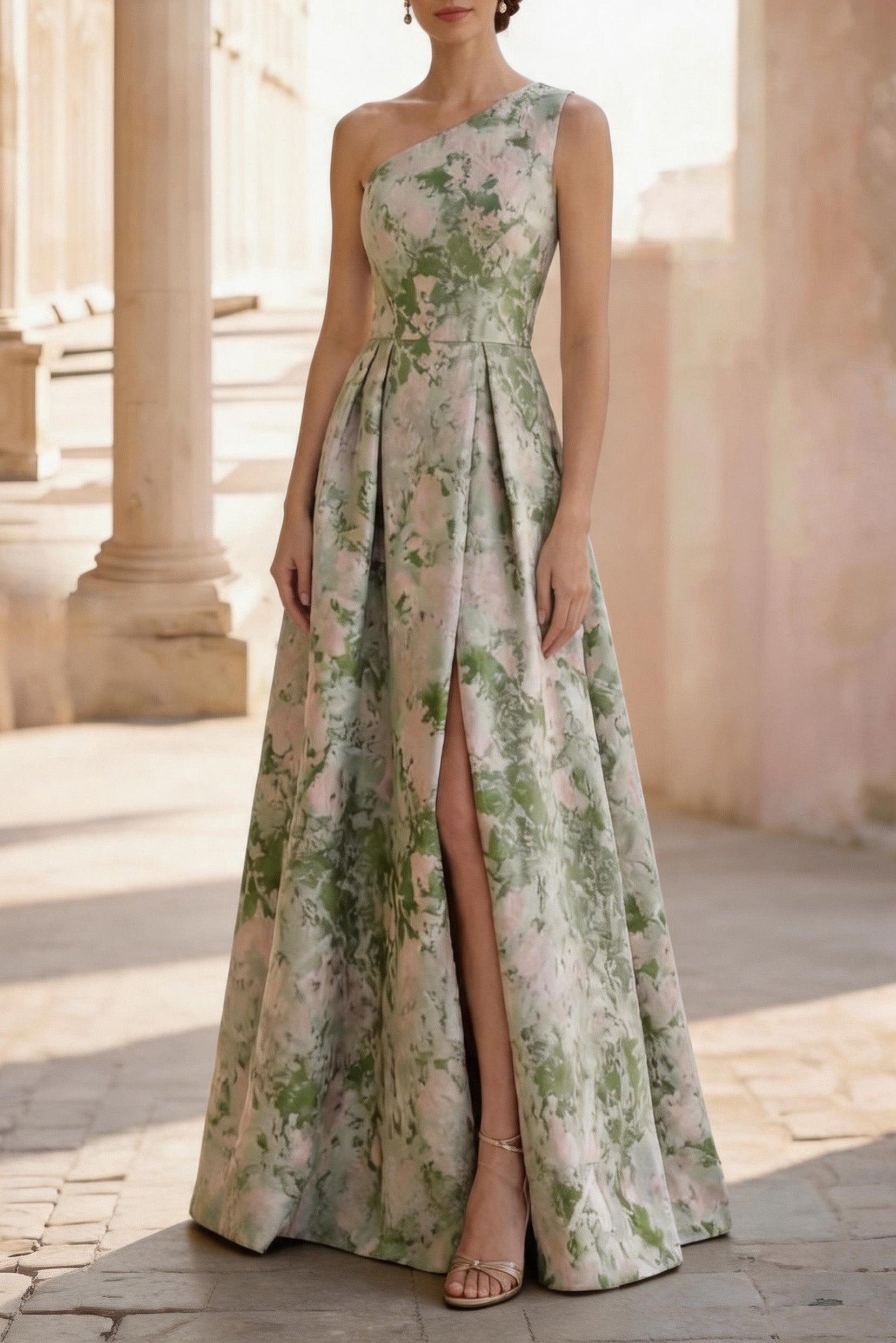 A-Line Floor Length Jacquard Mother of the Bride Dress CM0463