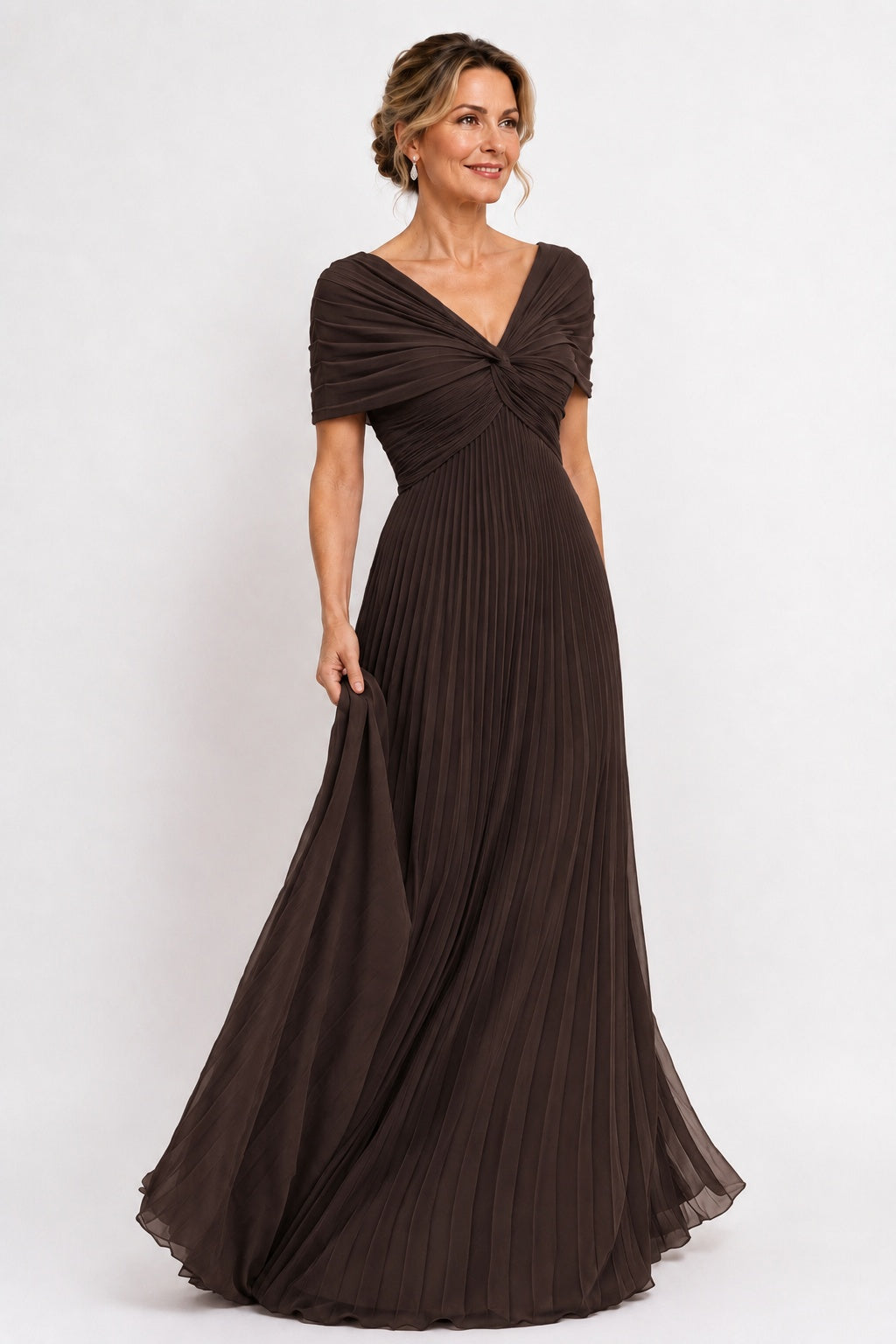 A-Line Floor Length Chiffon Mother of the Bride Dress CM0473