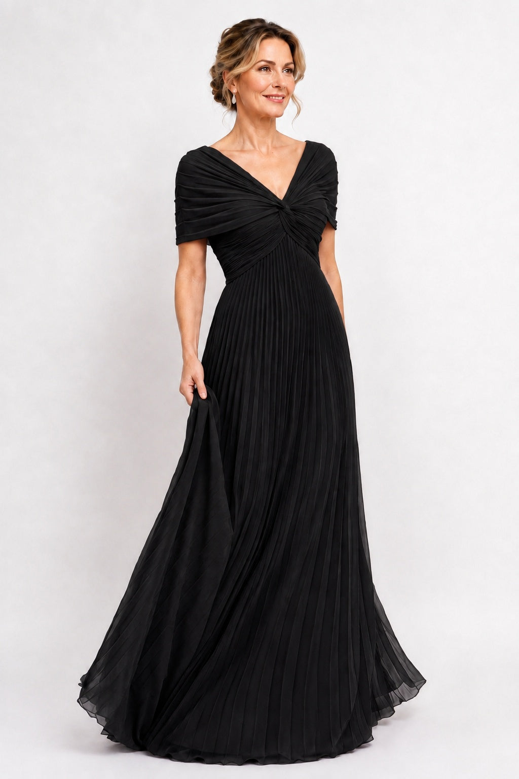 A-Line Floor Length Chiffon Mother of the Bride Dress CM0473