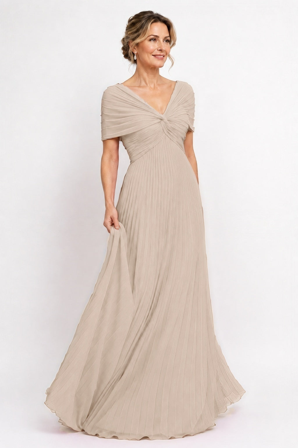 A-Line Floor Length Chiffon Mother of the Bride Dress CM0473
