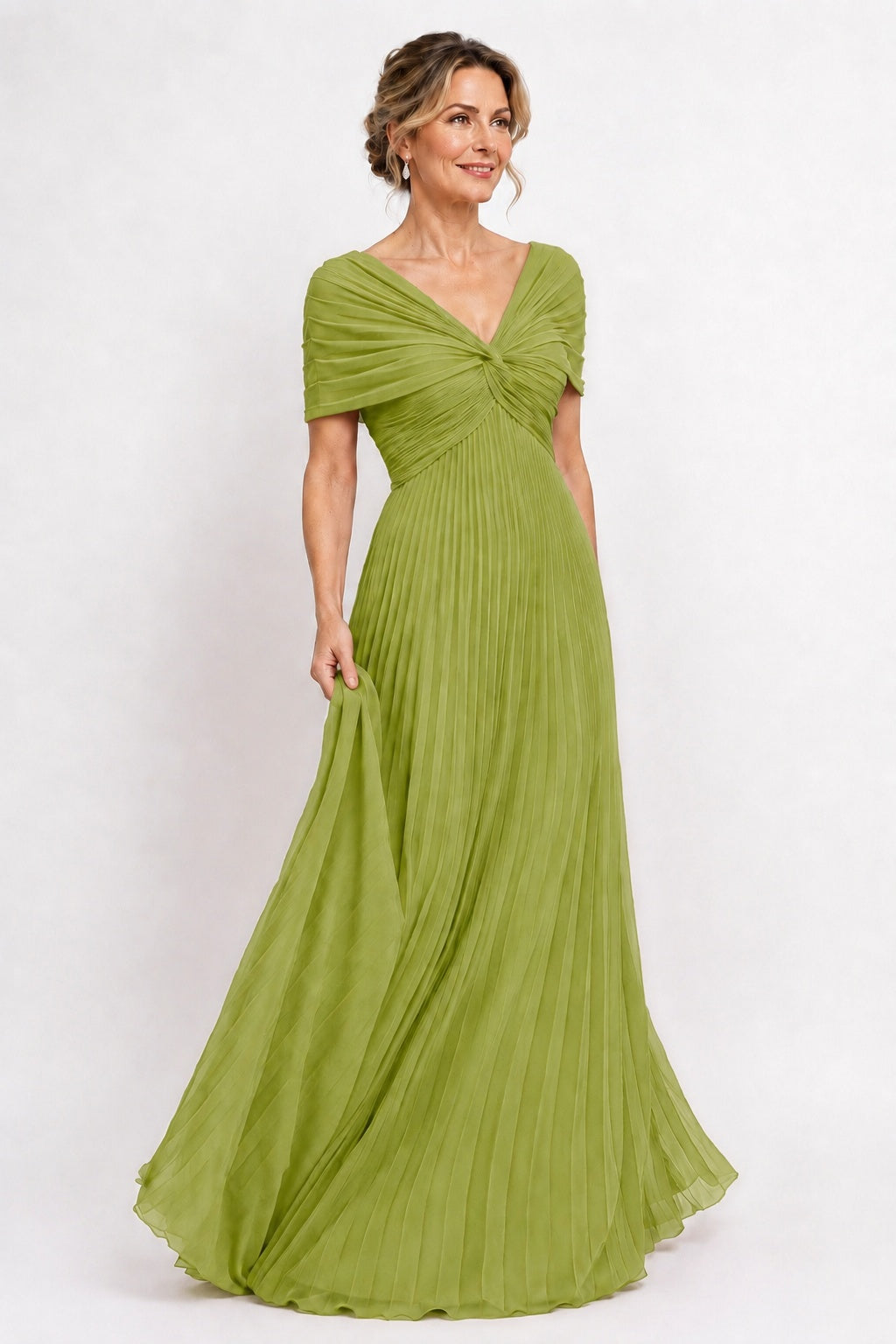 A-Line Floor Length Chiffon Mother of the Bride Dress CM0473