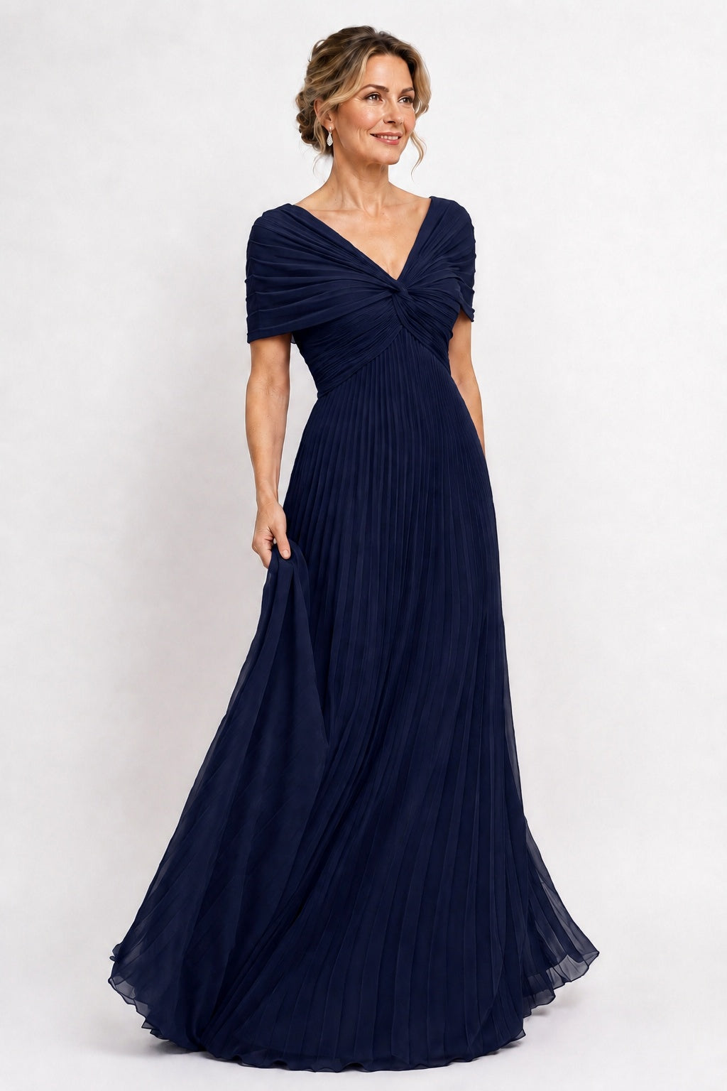 A-Line Floor Length Chiffon Mother of the Bride Dress CM0473