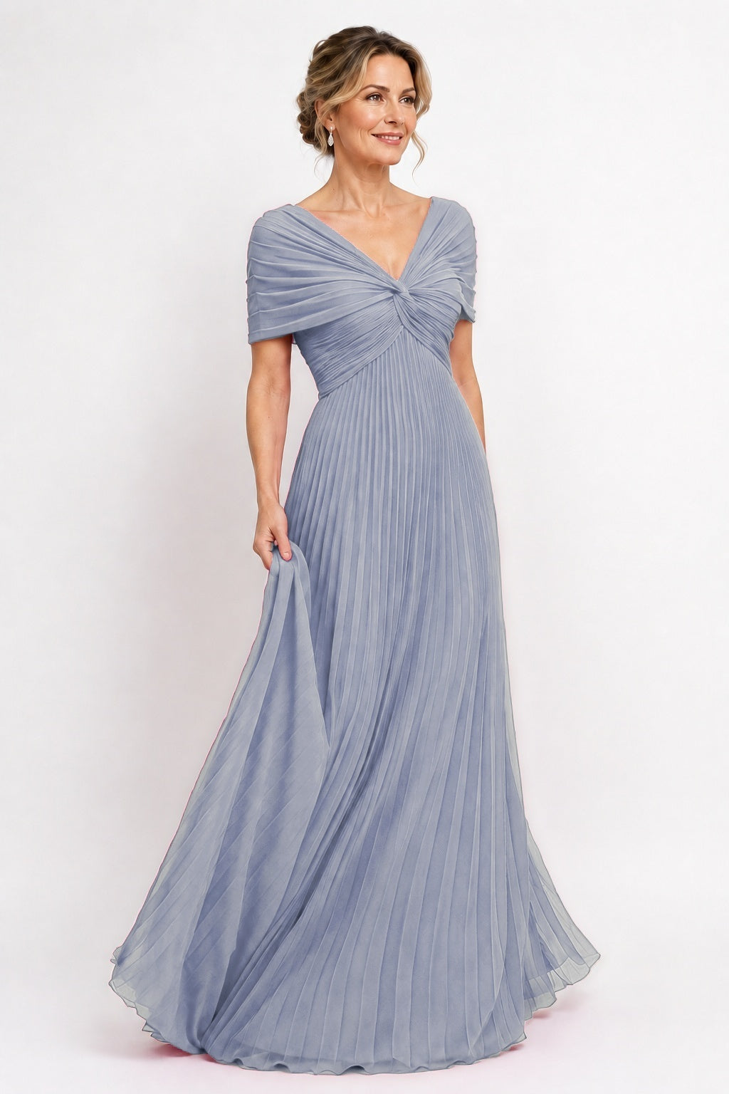 A-Line Floor Length Chiffon Mother of the Bride Dress CM0473