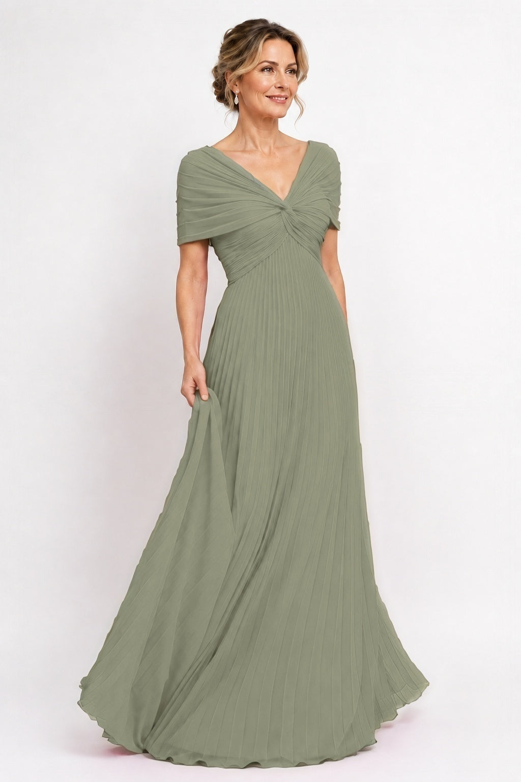 A-Line Floor Length Chiffon Mother of the Bride Dress CM0473