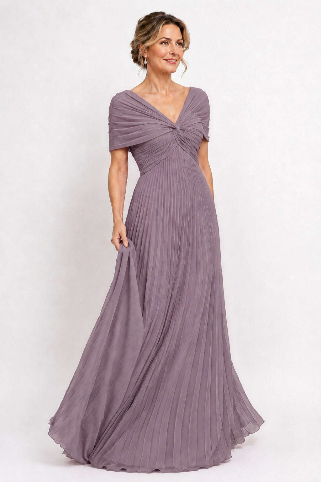 A-Line Floor Length Chiffon Mother of the Bride Dress CM0473