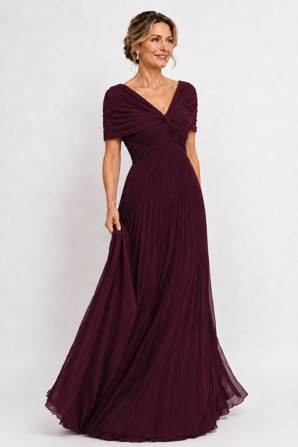 A-Line Floor Length Chiffon Mother of the Bride Dress CM0473