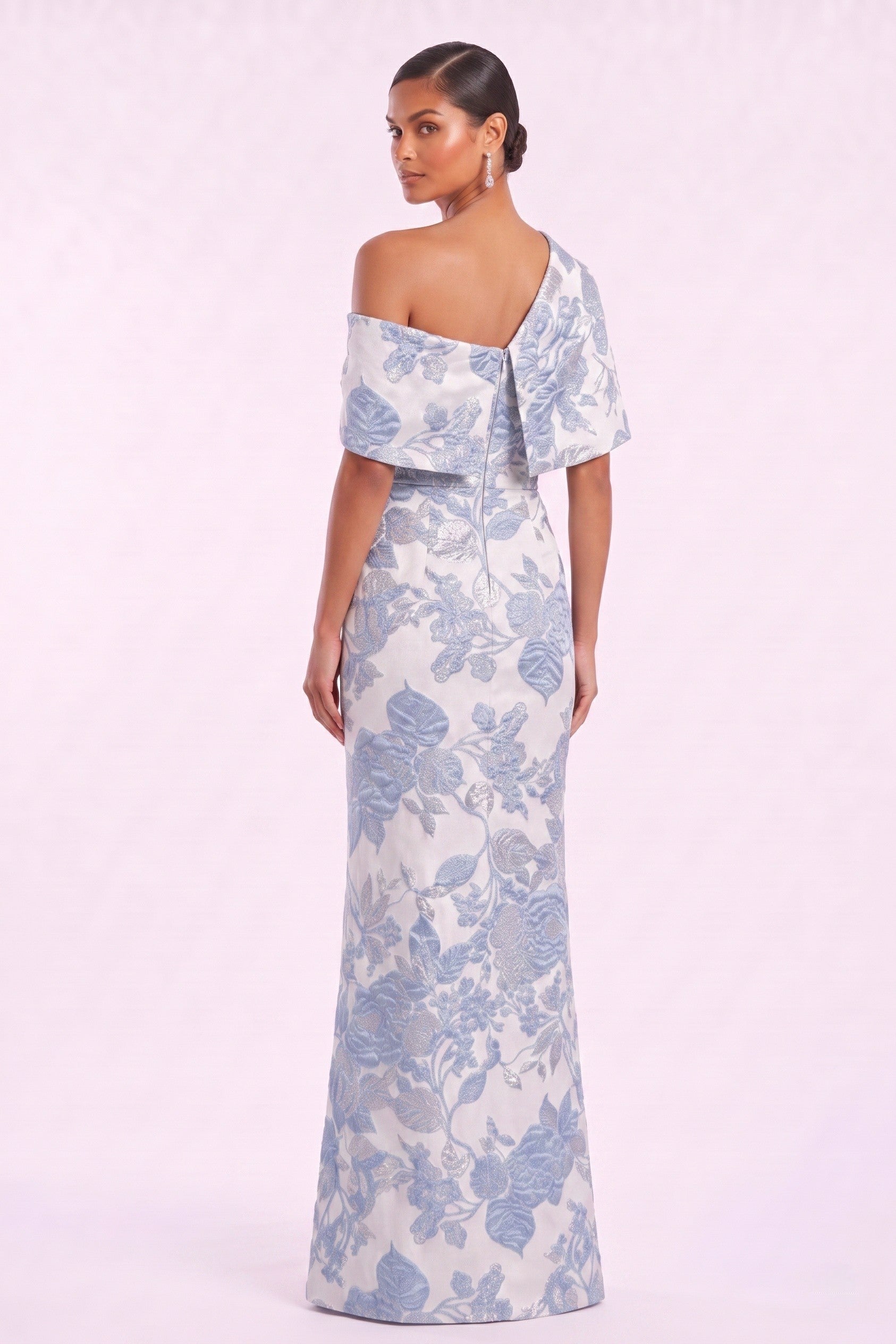 Sheath-Column Floor Length Jacquard Mother of the Bride Dress CM0485