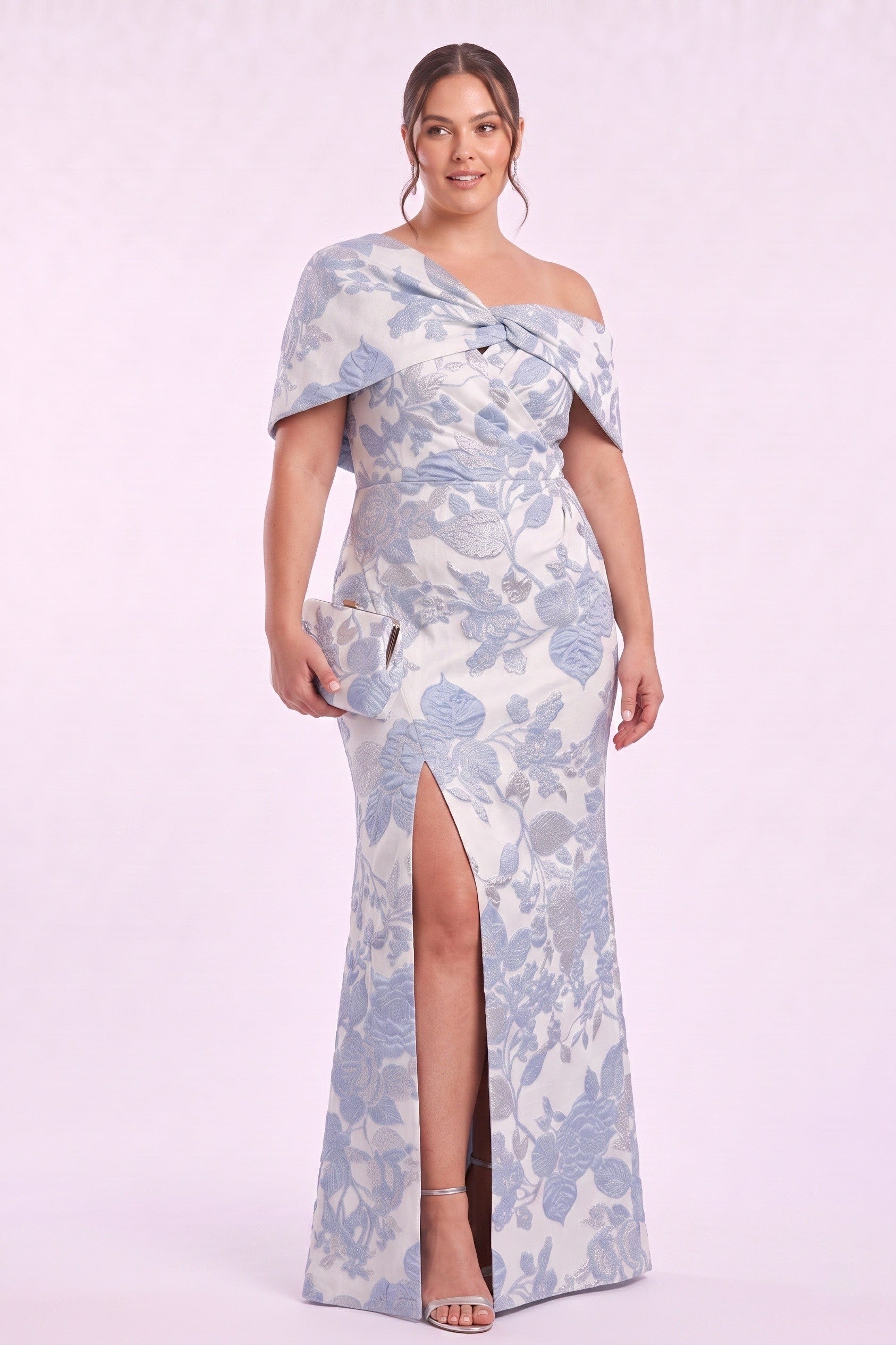Sheath-Column Floor Length Jacquard Mother of the Bride Dress CM0485