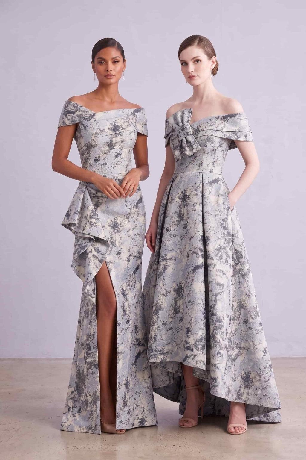 A-Line High-Low Jacquard Mother of the Bride Dress CM0493