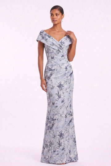 Sheath-Column Floor Length Jacquard Mother of the Bride Dress CM0495