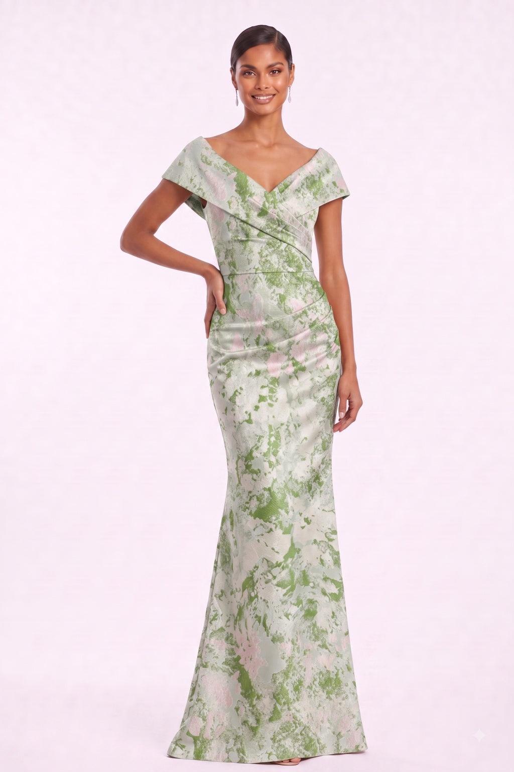Sheath-Column Floor Length Jacquard Mother of the Bride Dress CM0495