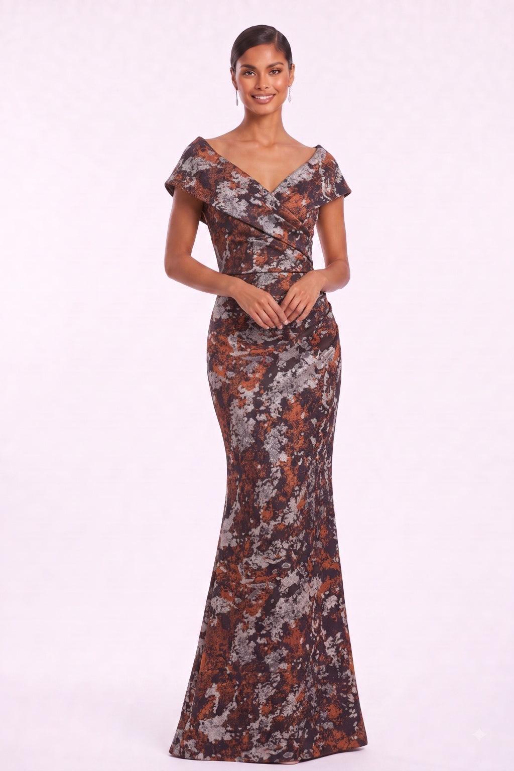 Sheath-Column Floor Length Jacquard Mother of the Bride Dress CM0495
