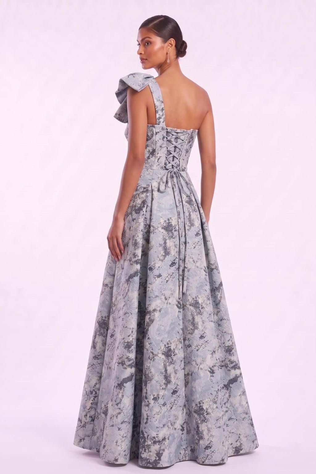 A-Line Floor Length Jacquard Mother of the Bride Dress CM0496