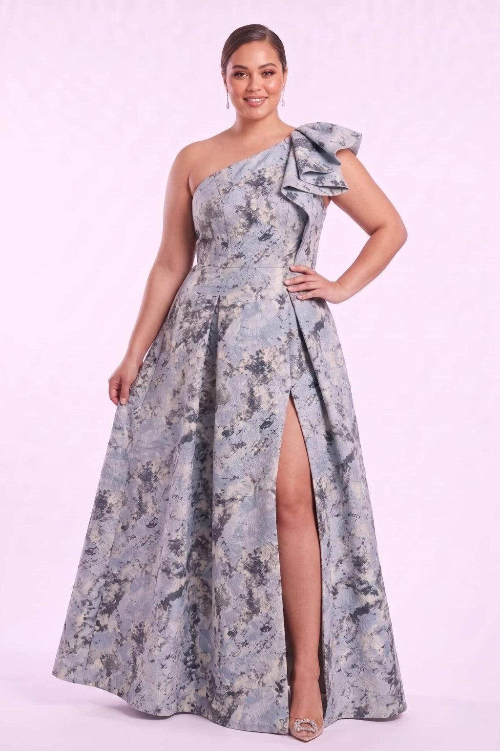 A-Line Floor Length Jacquard Mother of the Bride Dress CM0496