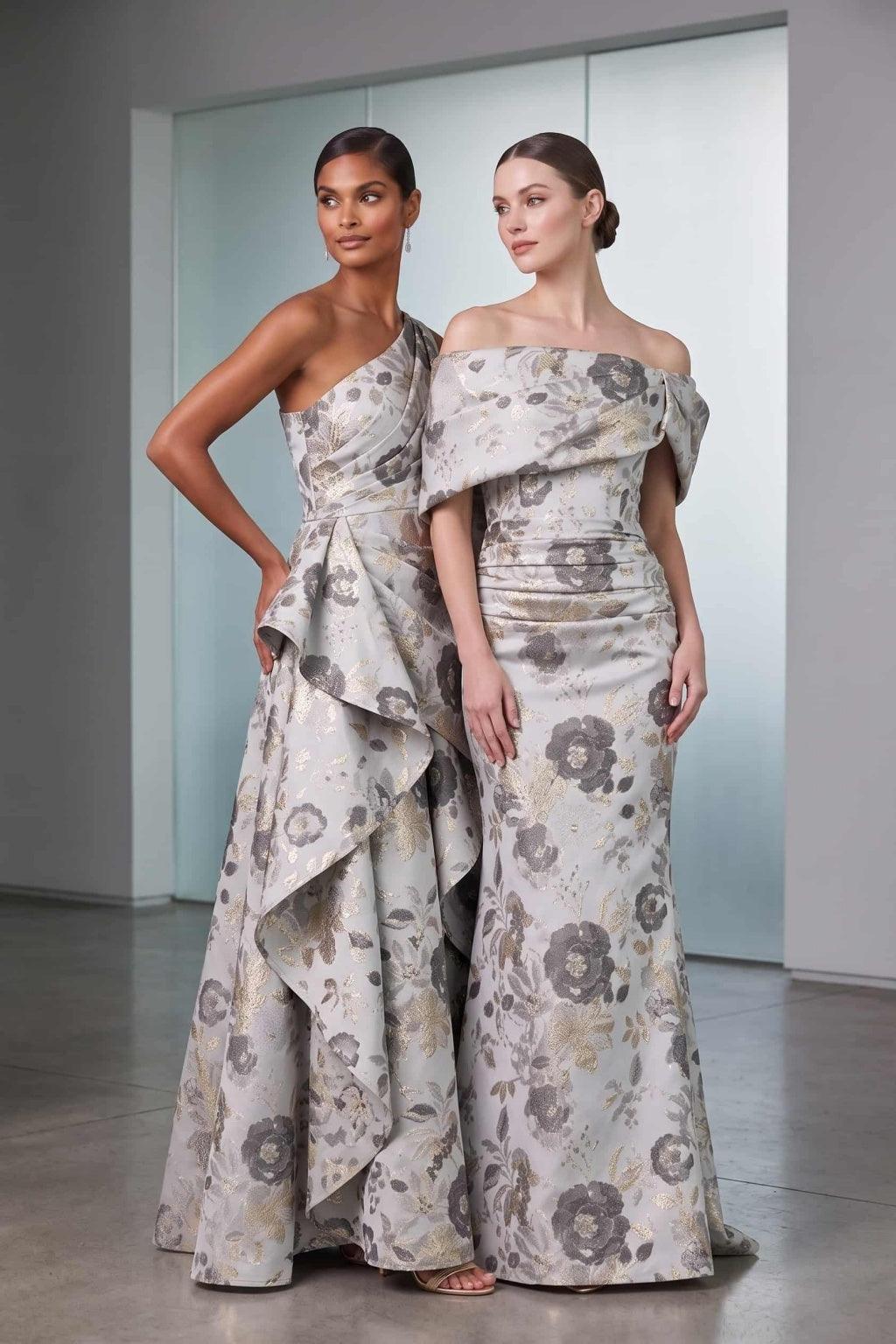 A-Line Floor Length Jacquard Mother of the Bride Dress CM0498