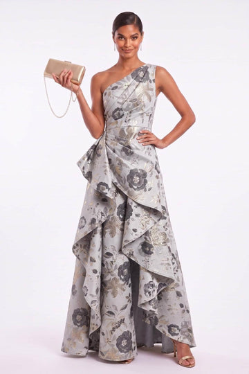 A-Line Floor Length Jacquard Mother of the Bride Dress CM0498