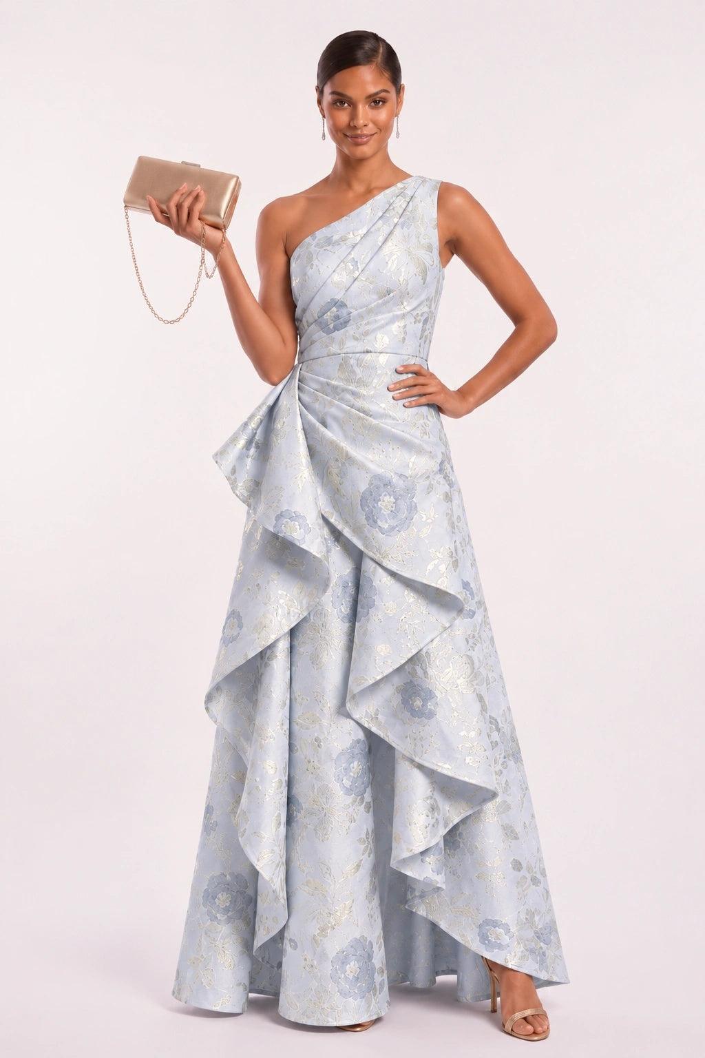 A-Line Floor Length Jacquard Mother of the Bride Dress CM0498