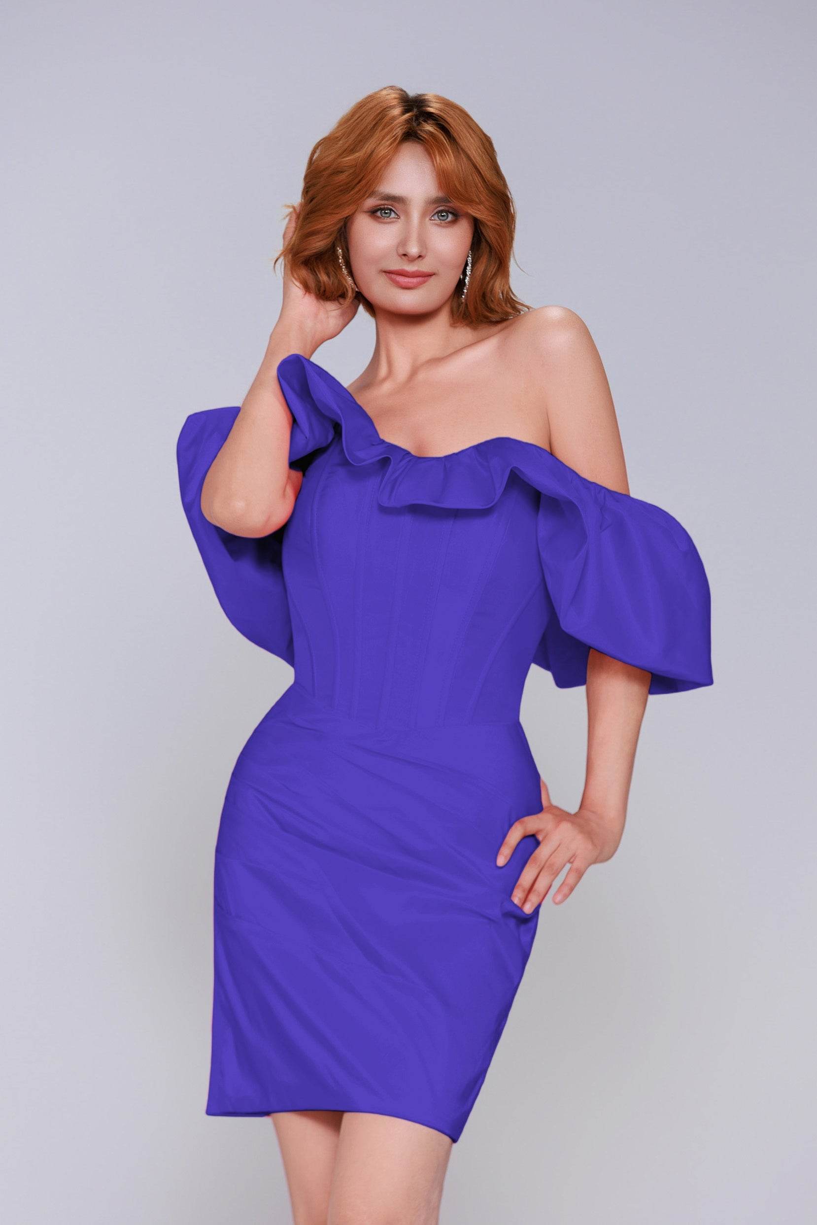 Sheath-Column Mini Taffeta Homecoming Dress CS0948