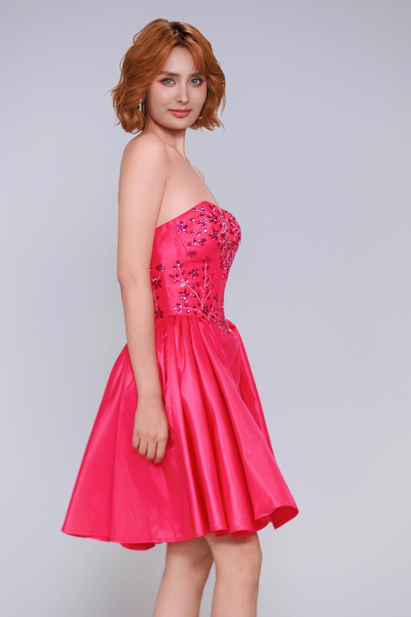A-Line Mini Taffeta Homecoming Dress CS0949