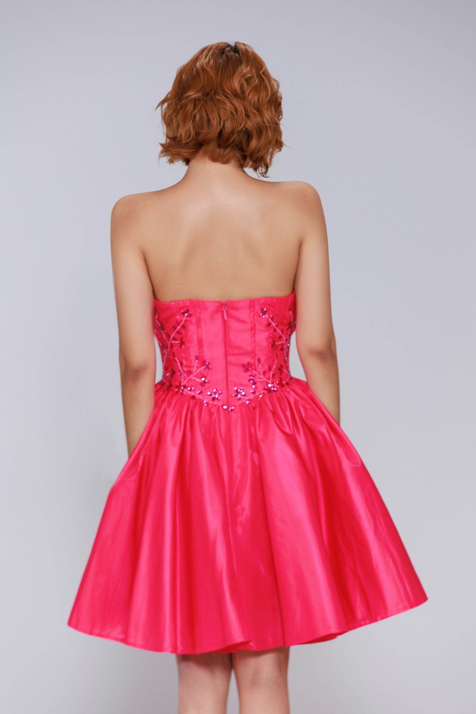 A-Line Mini Taffeta Homecoming Dress CS0949