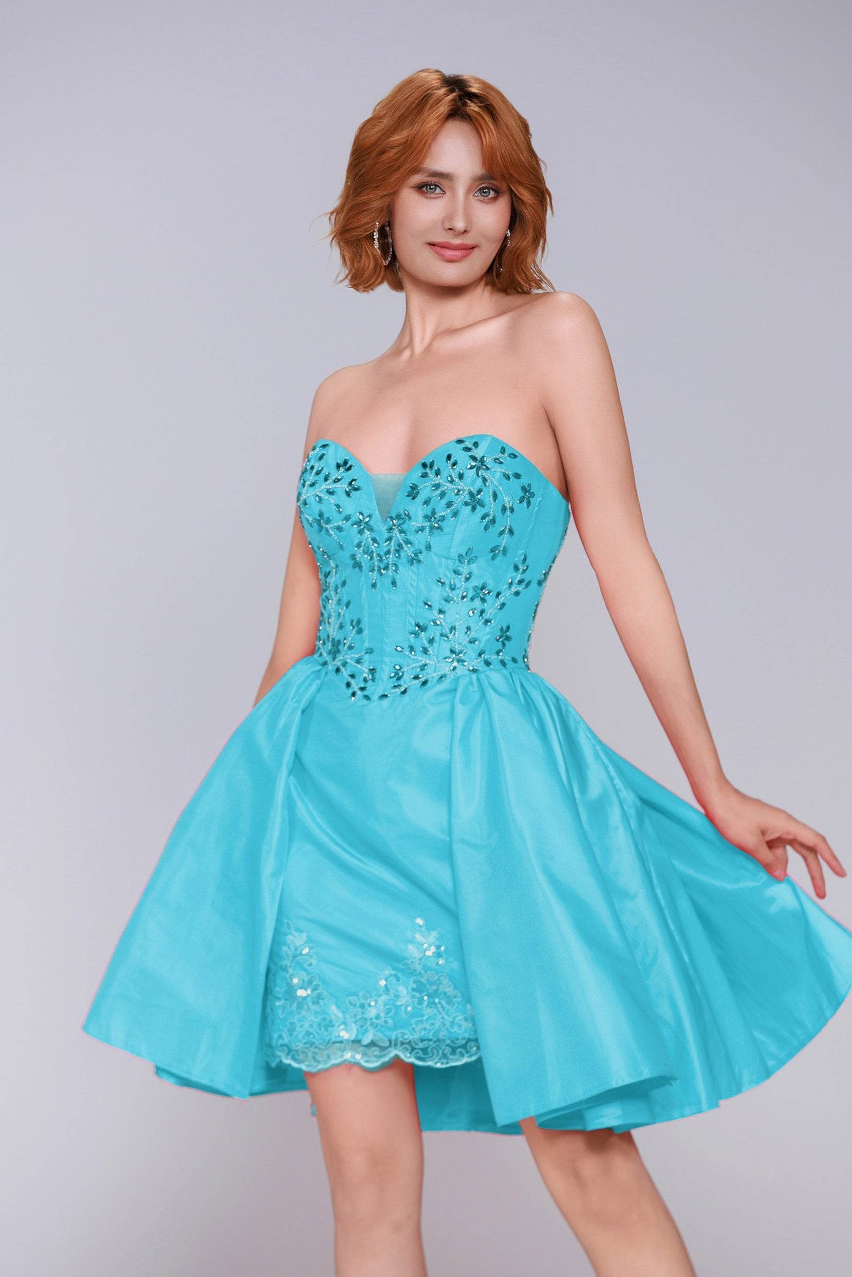 A-Line Mini Taffeta Homecoming Dress CS0949